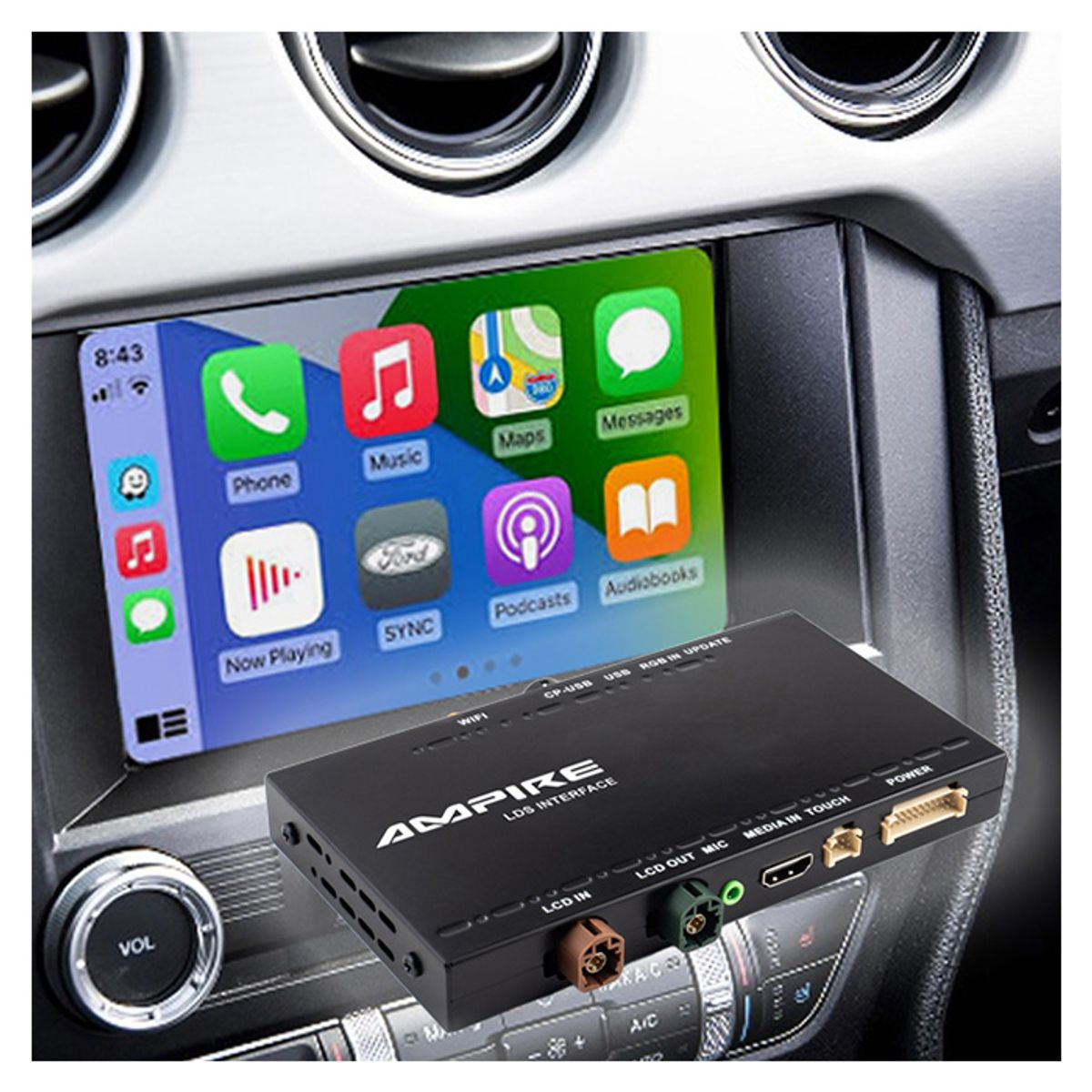 Android Auto og CarPlay Adapter Ford Mustang Sync 2