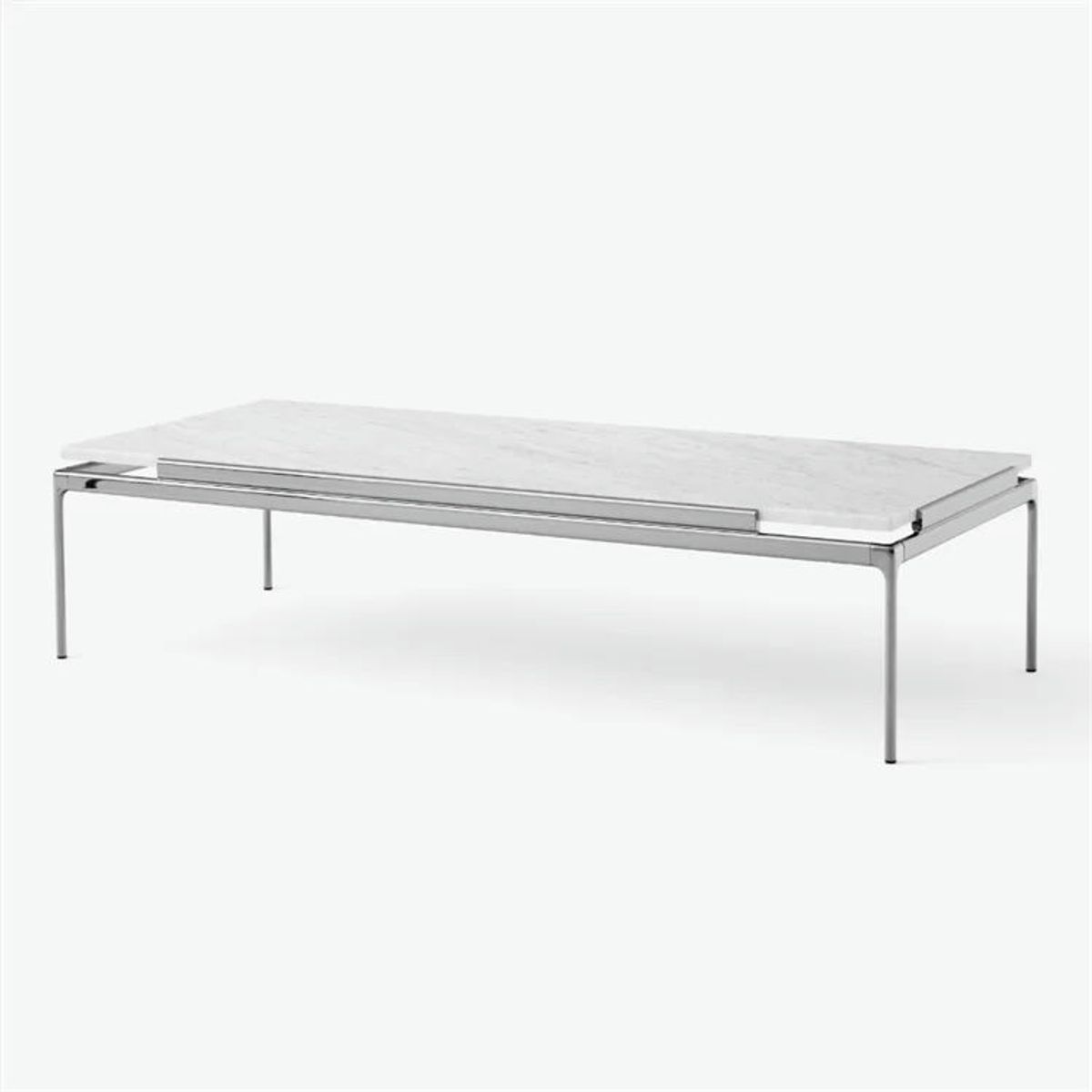 Andtradition Sett LN11-LN13 Sofa- & Sidebord Dark chrome frame w. Bianco Carrara marble top LN12 Bord