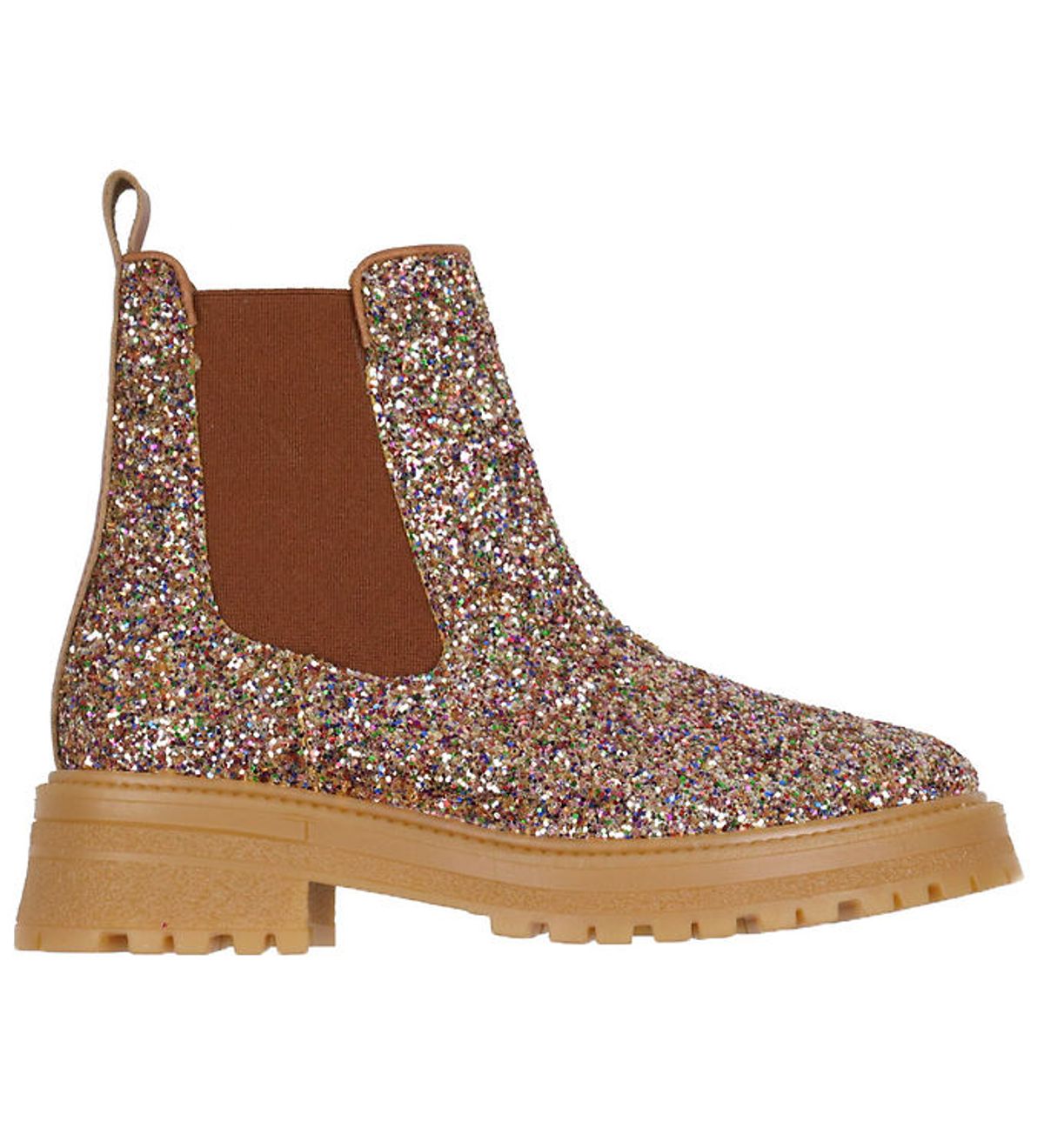 Angulus Støvler - Chelsea - Multi Glitter/Tan/Cognac