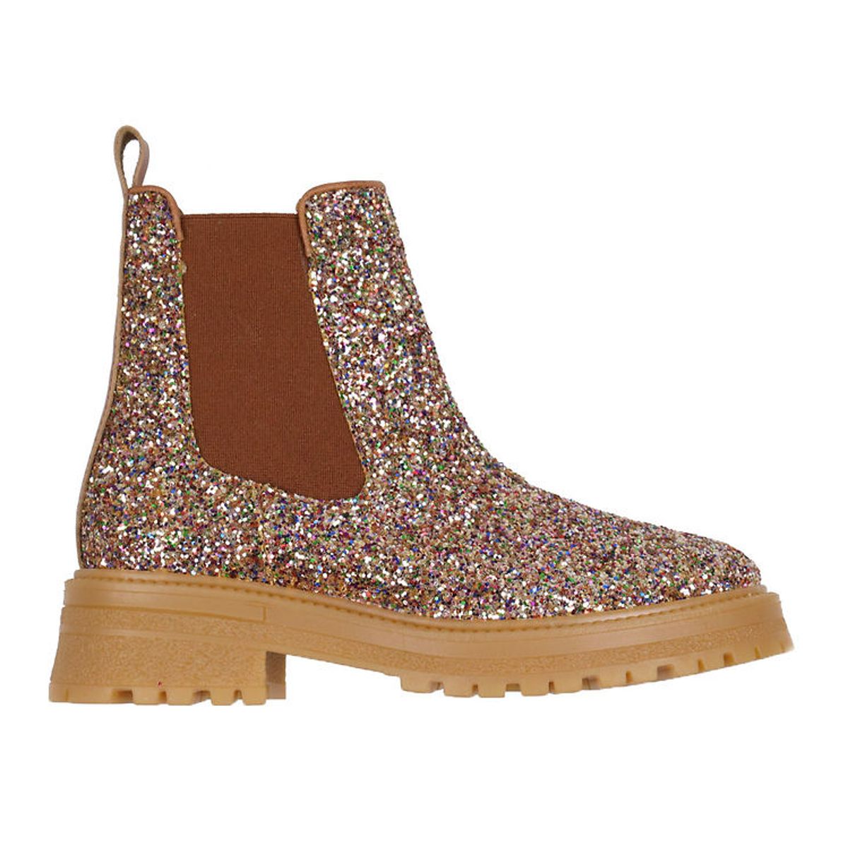 Angulus Støvler - Chelsea - Multi Glitter/Tan/Cognac