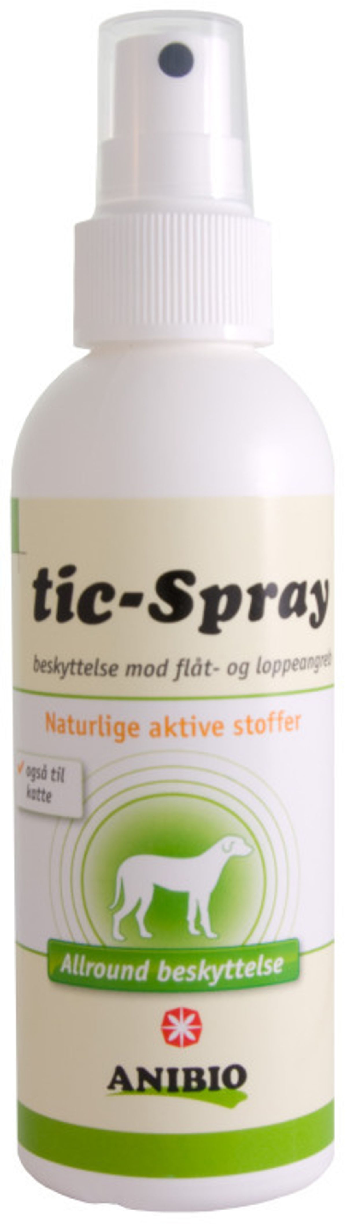 Anibio Tic-Spray til hund og kat. Beskytter mod lopper og flåter. 150ml.