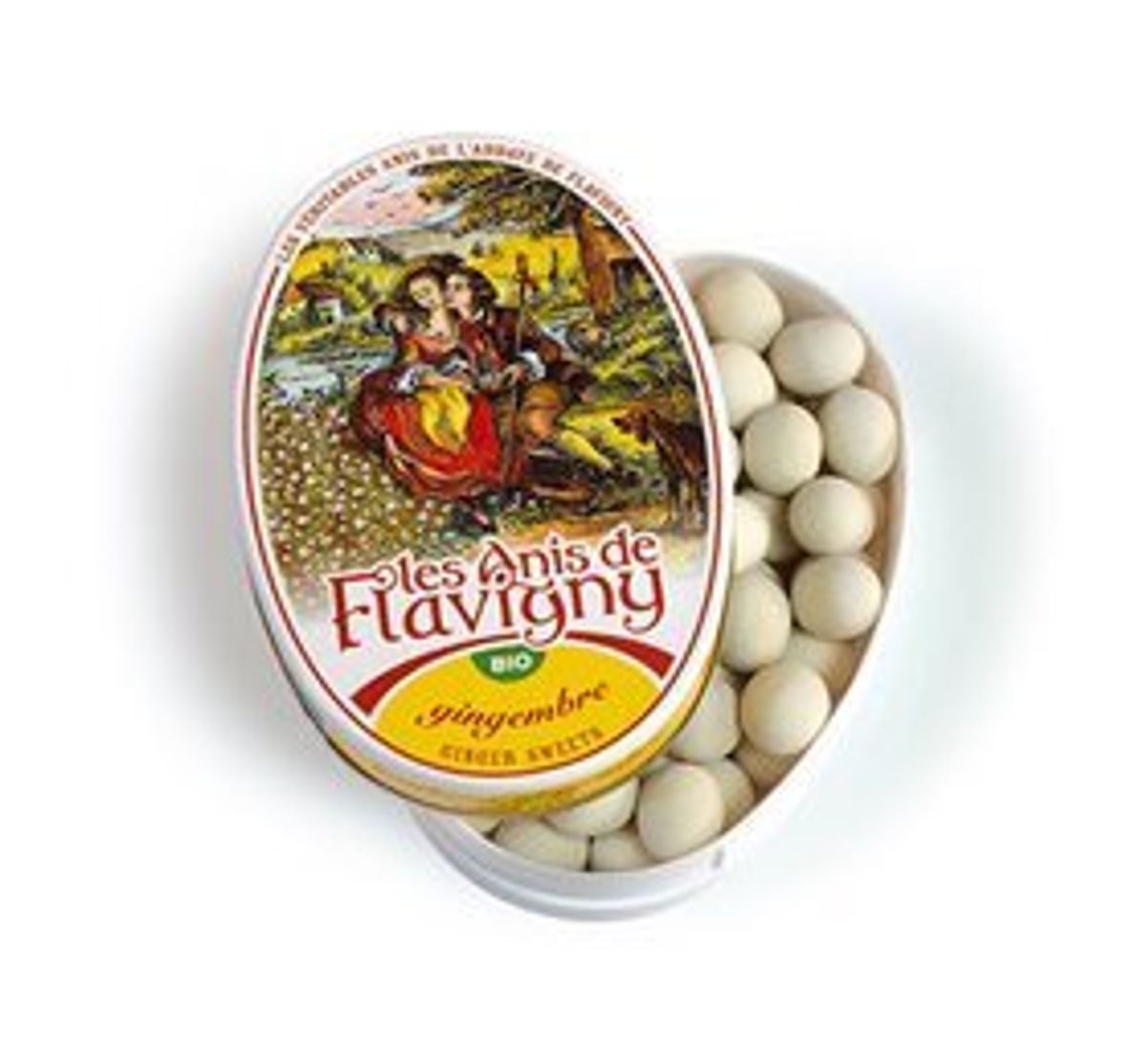 Anis de Flavigny Anis pastiller m. ingefær Ø, 50g.