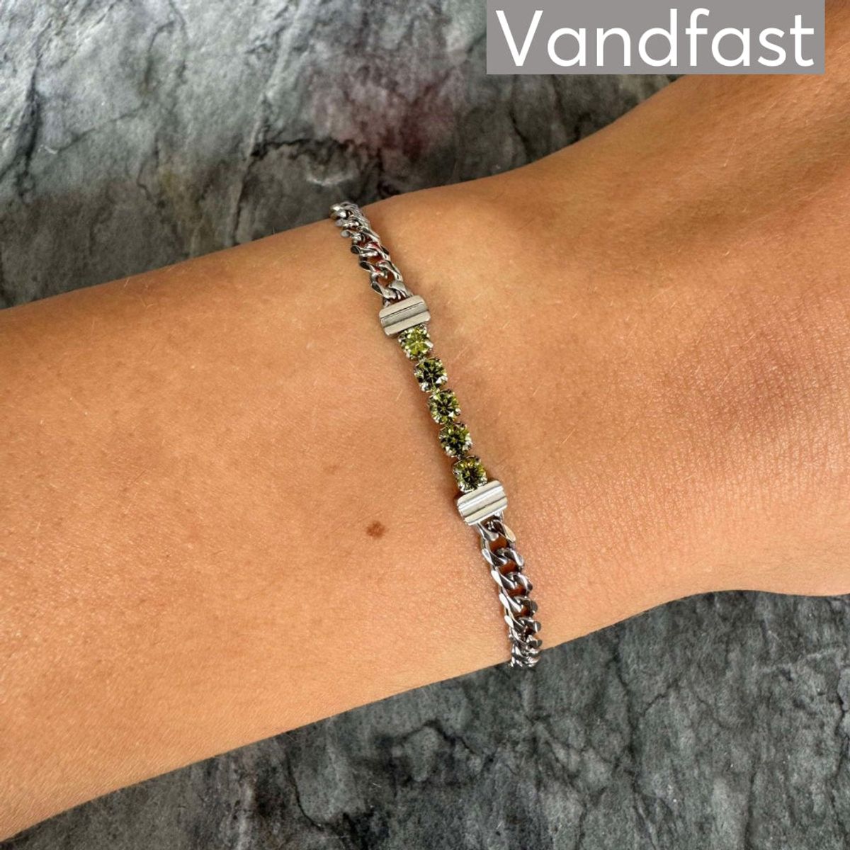 ANNEBRAUNER Panzer Tennis Peridot Bracelet