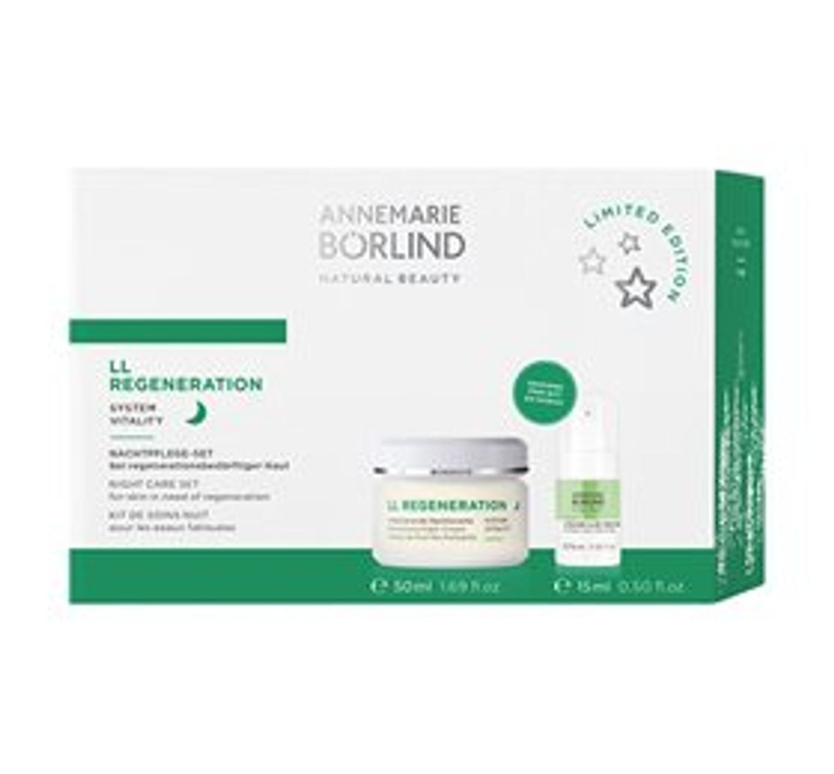 Annemarie Börlind LL Reg. Night Care -Set Ldt. Edi. Værdi 418,- LL Night Cream + 2-Phase Aloe Vera Shake