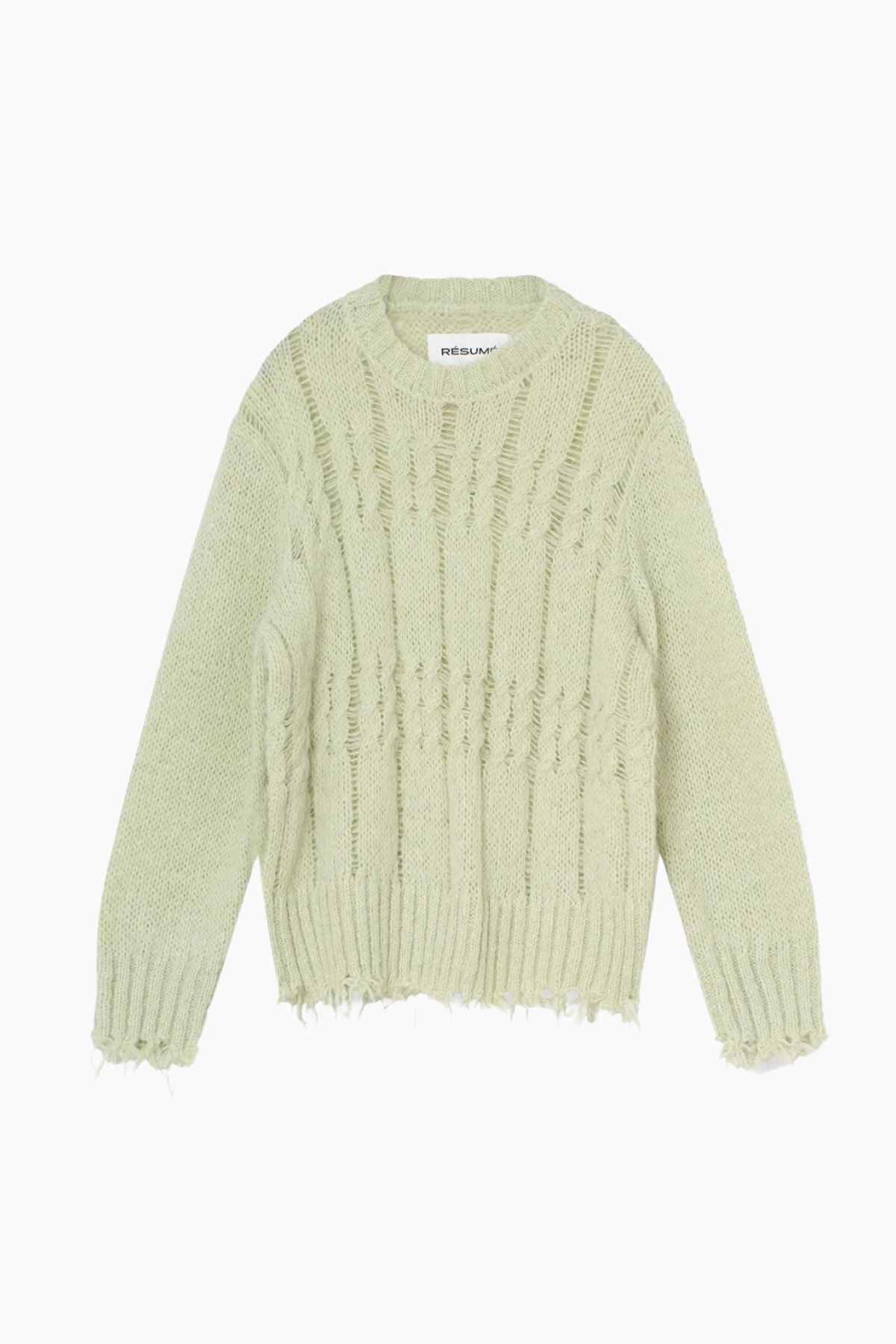 AnnoraRS Knit Pullover - Pastel Green - Résumé - Grøn L