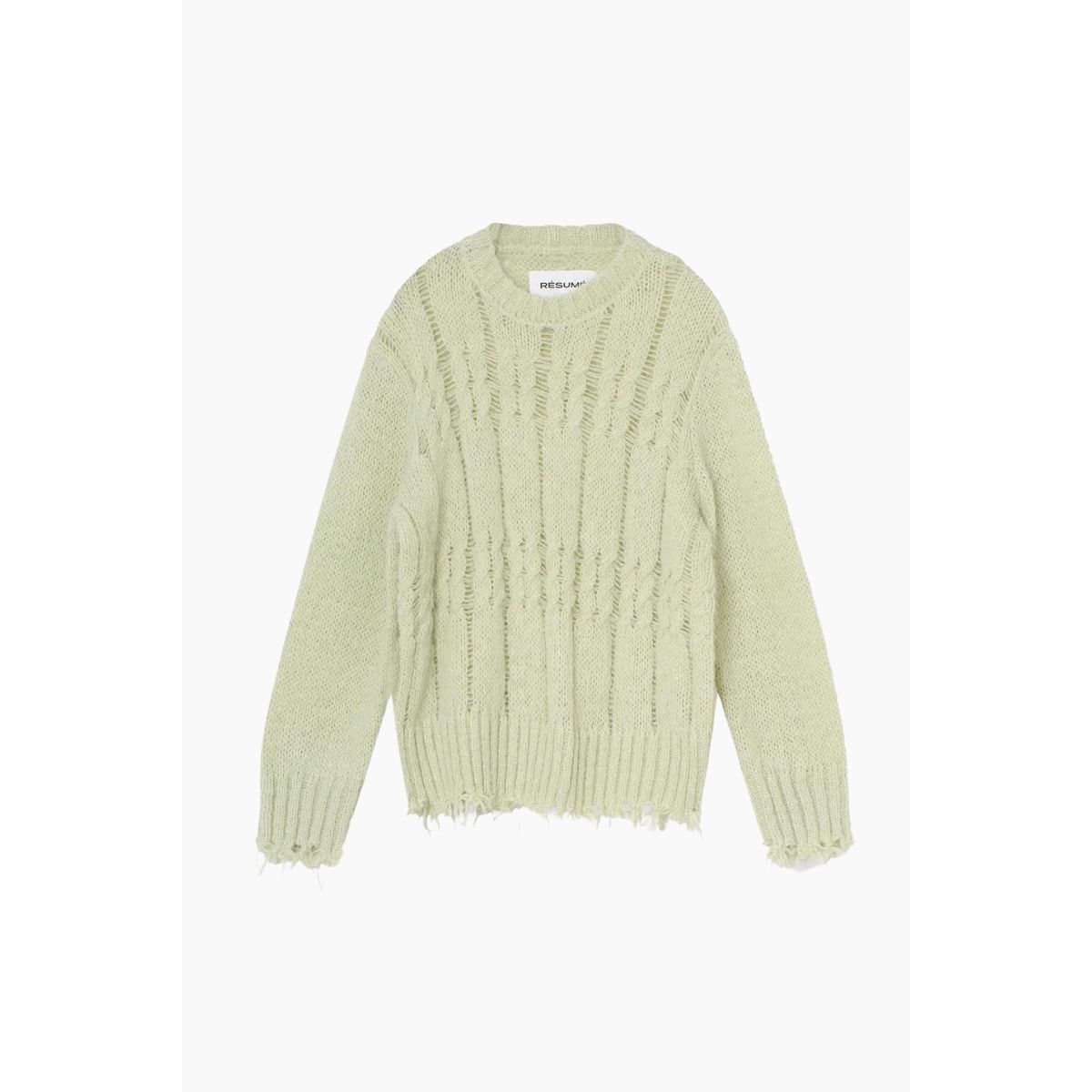 AnnoraRS Knit Pullover - Pastel Green - Résumé - Grøn S