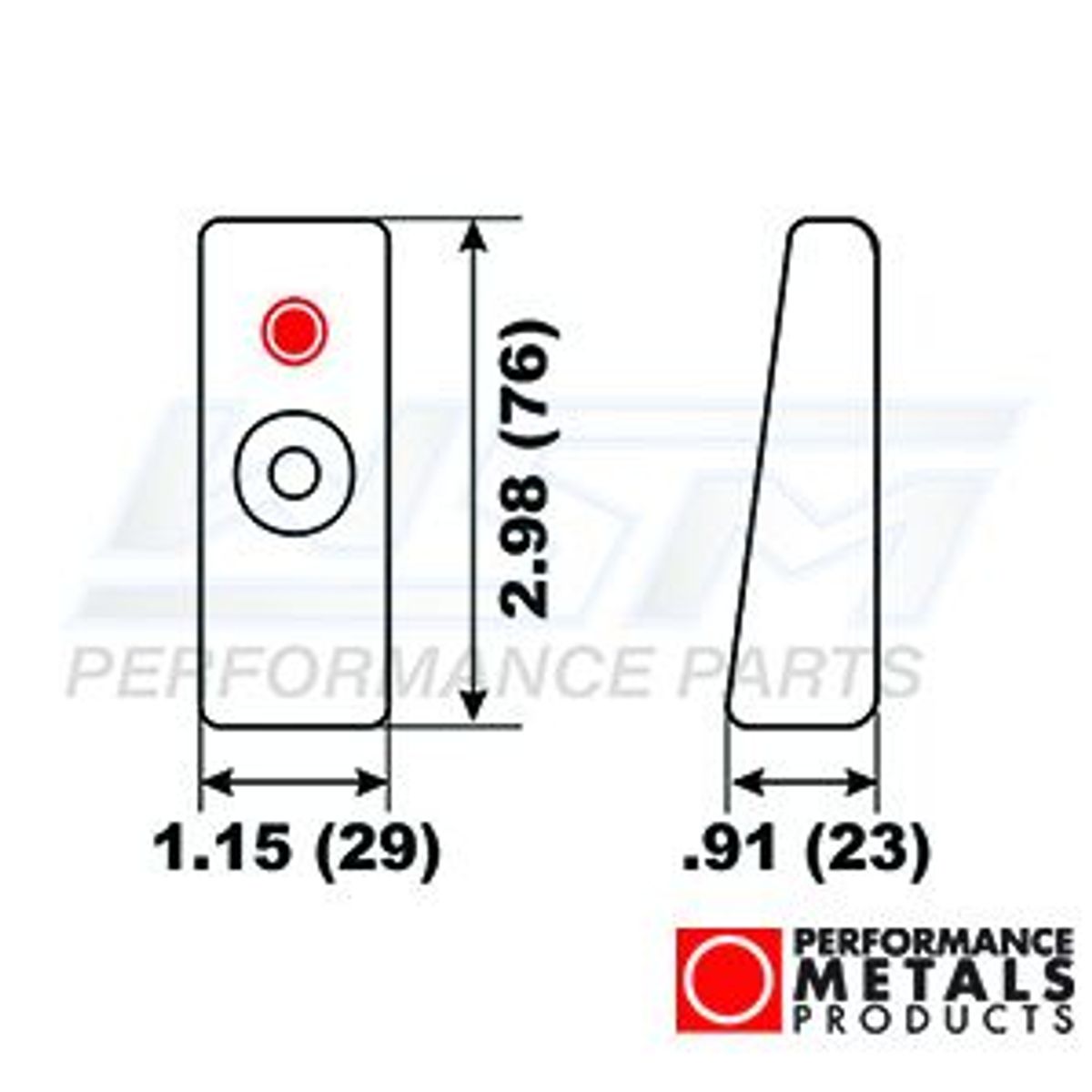 anode - aluminium - sidelomme Mercury - PMC00051A