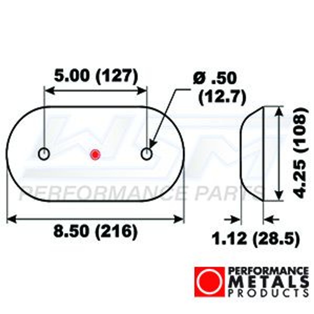 anode - aluminium - skrogplade 2 hul - PMCH406A