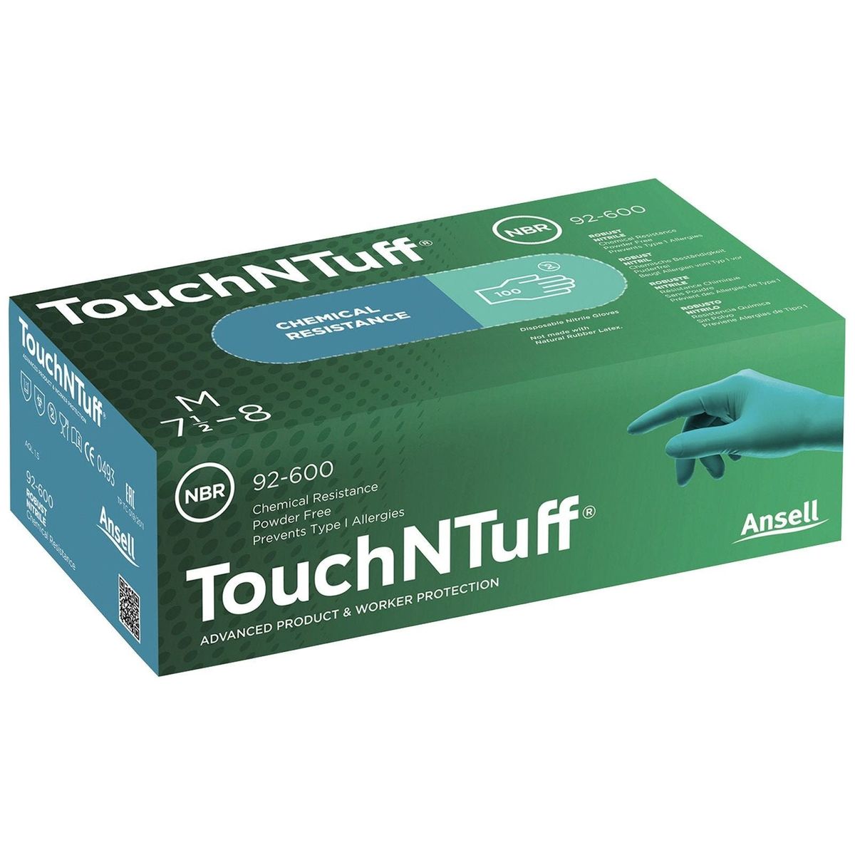 Ansell Touch & Tuff 92-600 grøn nitril pudderfri