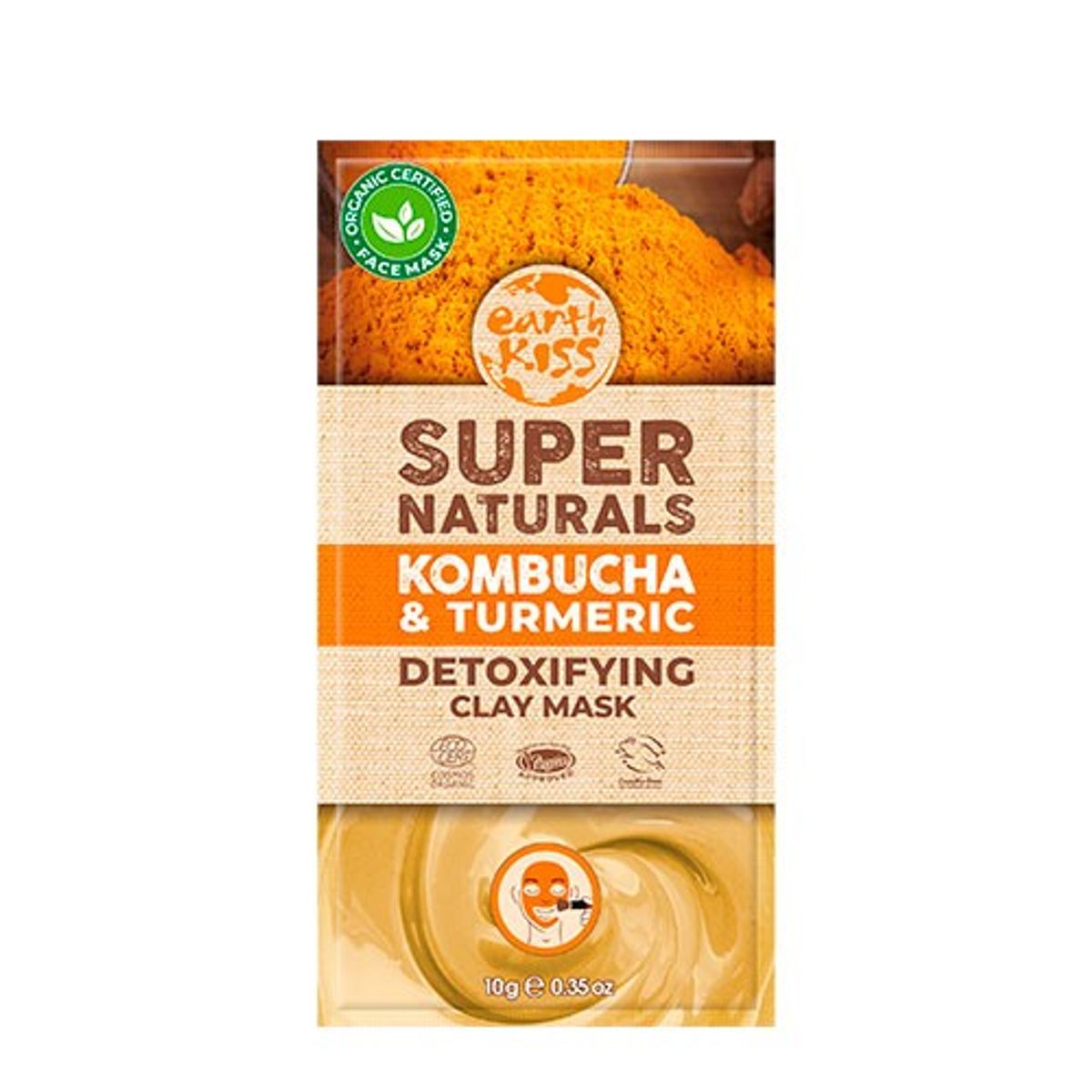 Ansigtmask Kombuca & Turmeric Detoxifying Claymask Super Nat - 10 gram