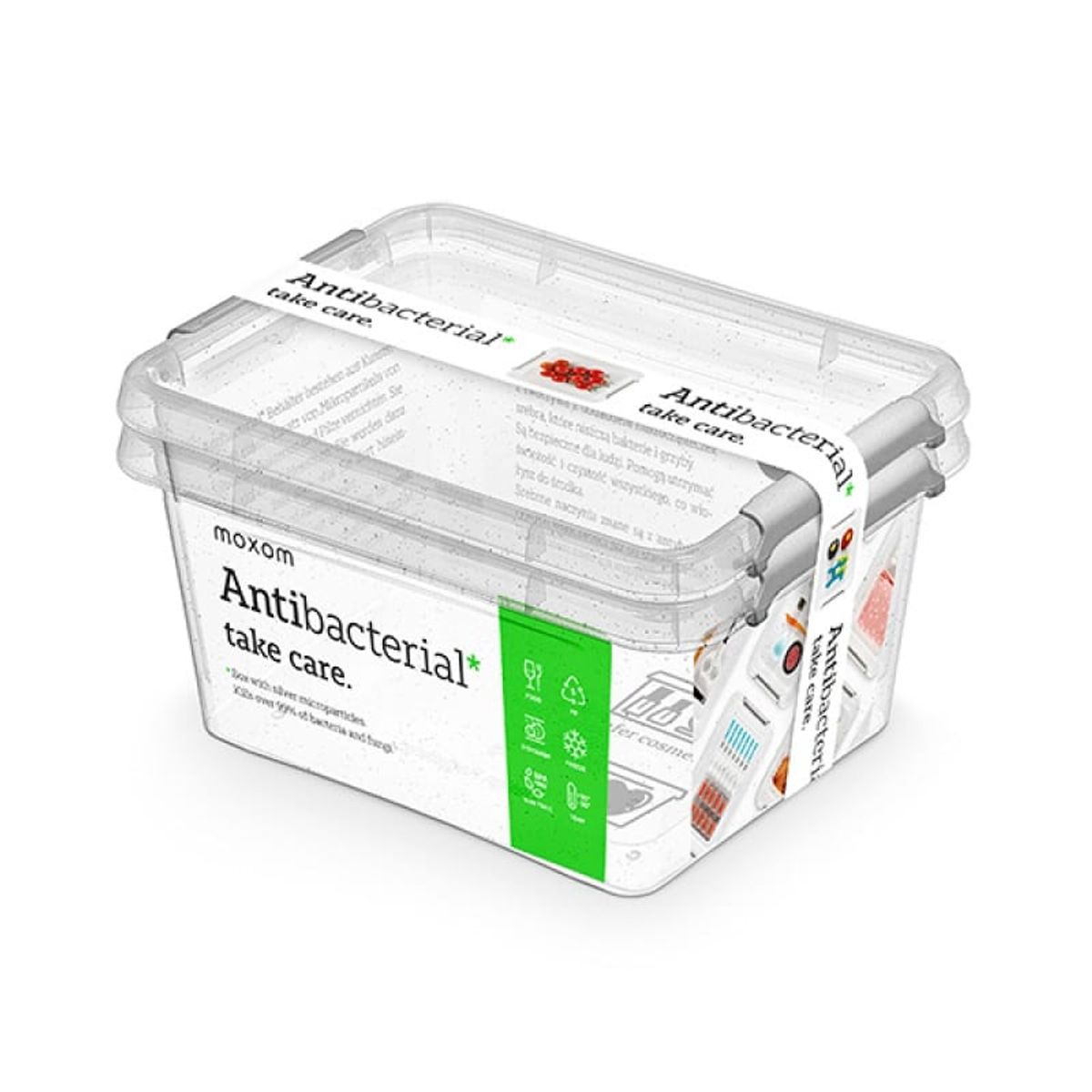 Antibakteriel beholder sæt Nanobox 2x2,0L transparent.