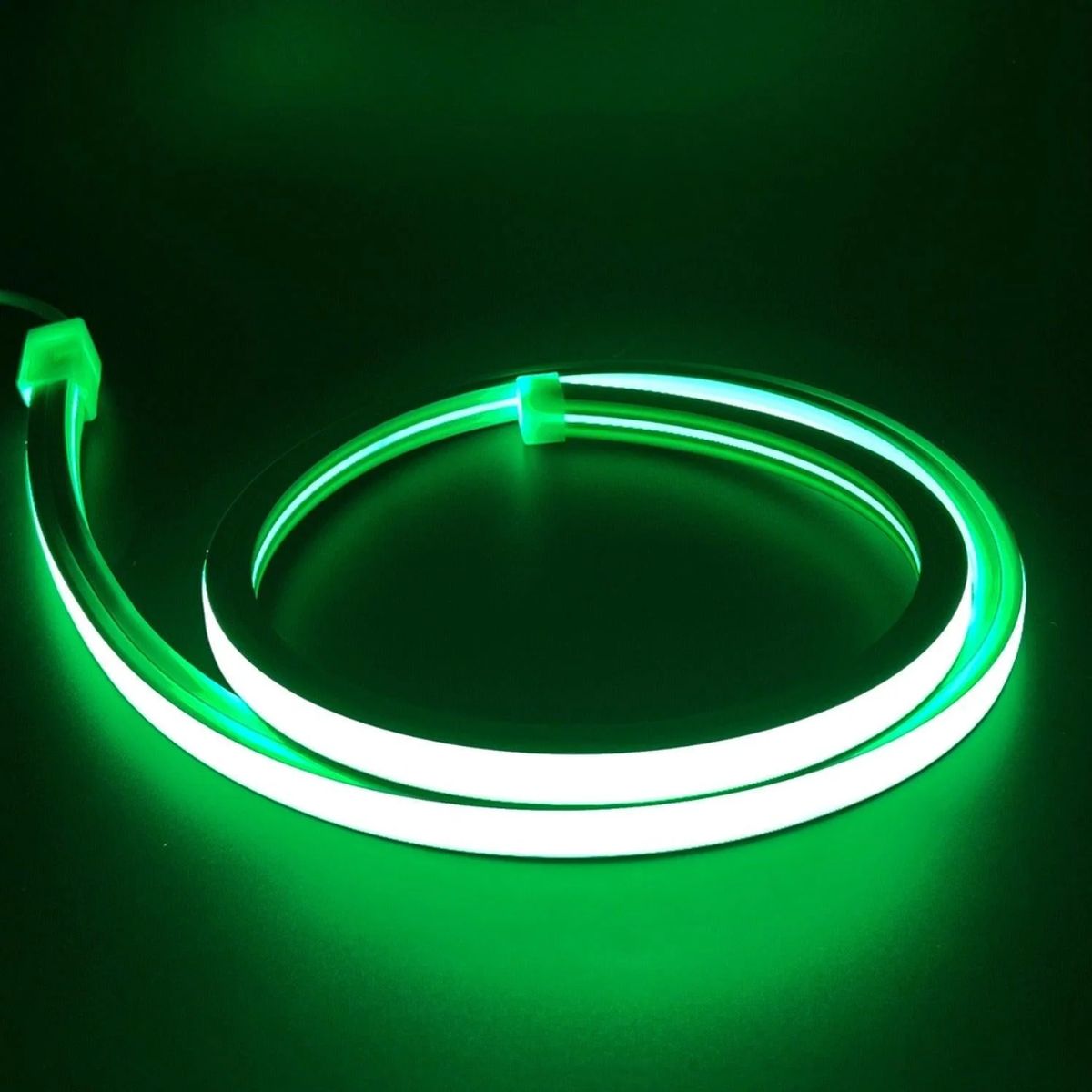 AnyCut Neon Flex 10x10 Grøn LED strip - 5m, 8W/m, 12V, Ingen klippeafstand - Kulør : Grøn