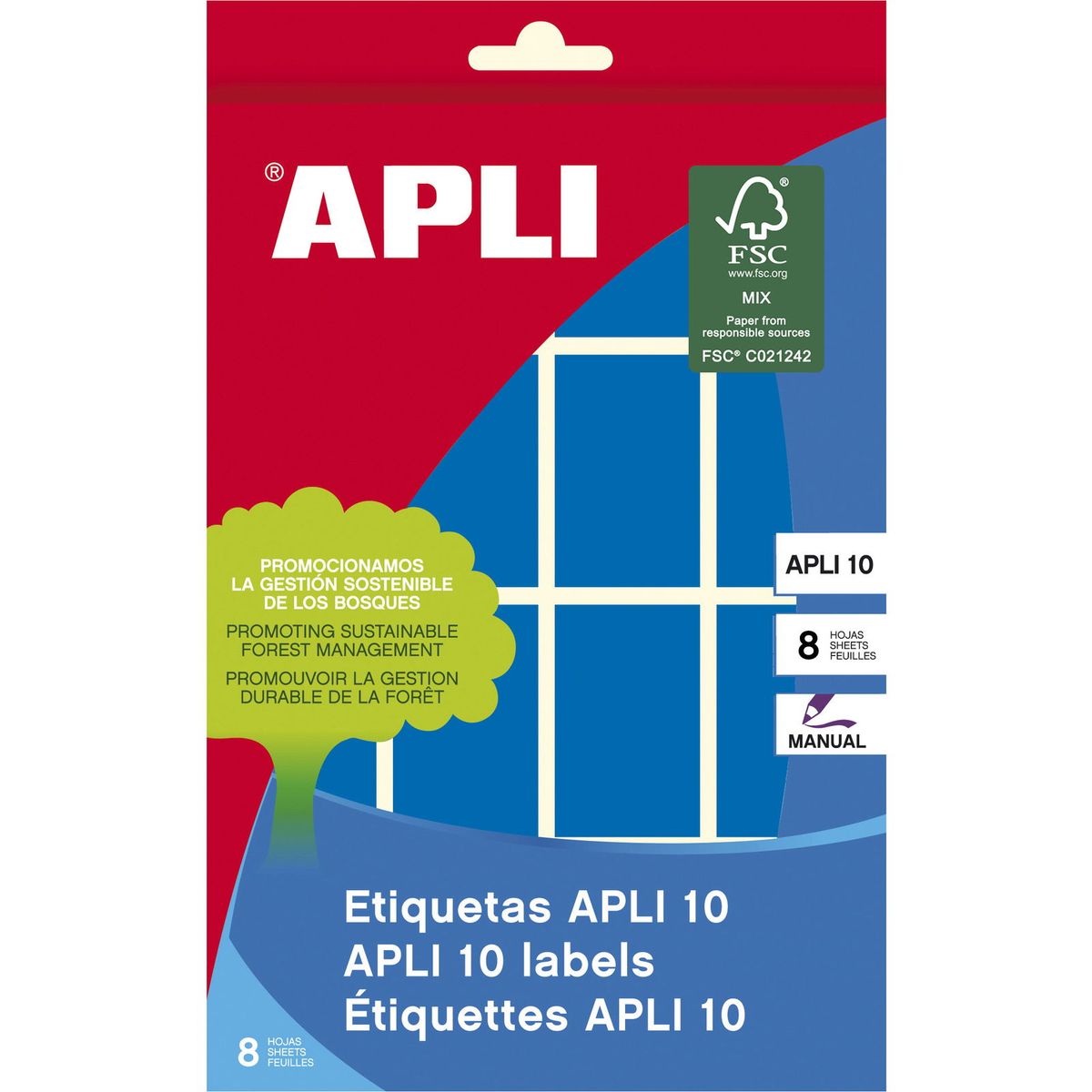 Apli farvede etiketter 25 mm x 40 mm bla