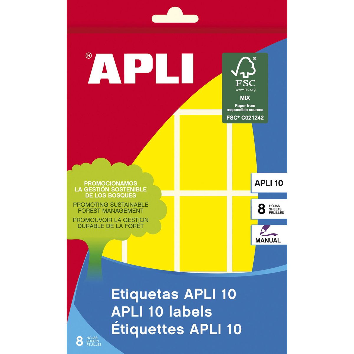 Apli farvede etiketter 25 mm x 40 mm gul