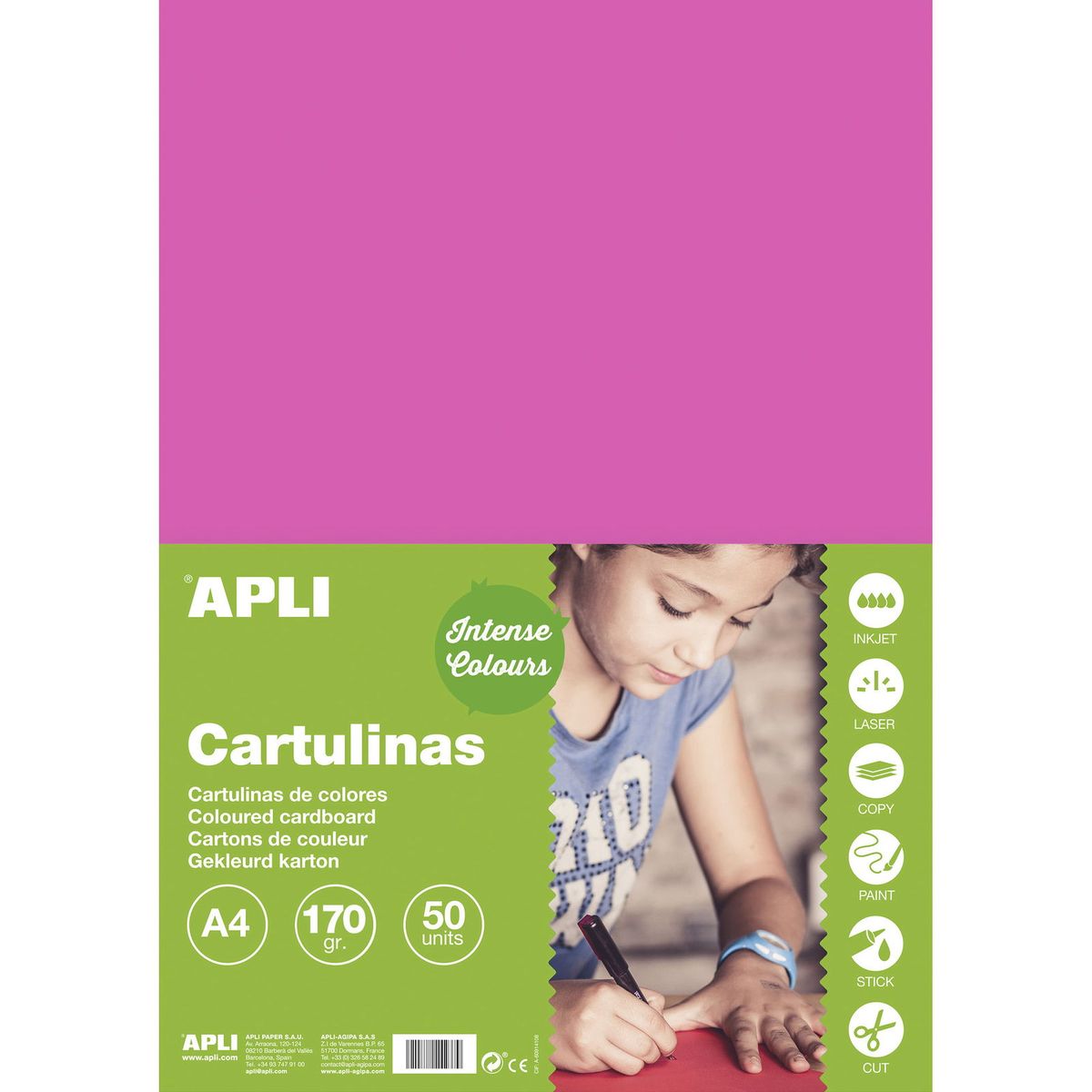 Apli karton fuchsia 170 g