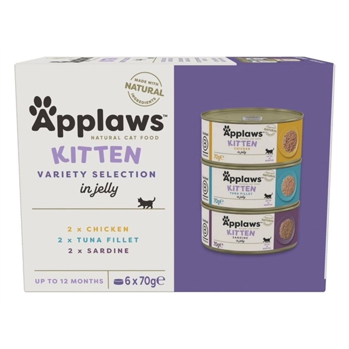 Applaws Kitten Dåsemad, Kitten Selection in Jelly, 6x70g