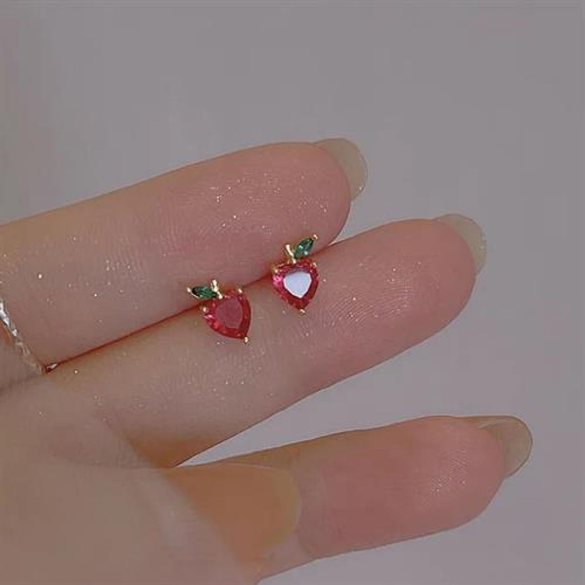 Apple crystal Stud Earrings