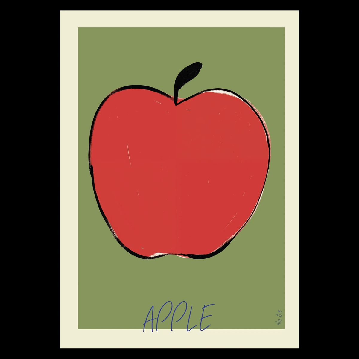 Apple No. 1 Plakat 50x70 cm (B2) / Hvid Egetræ