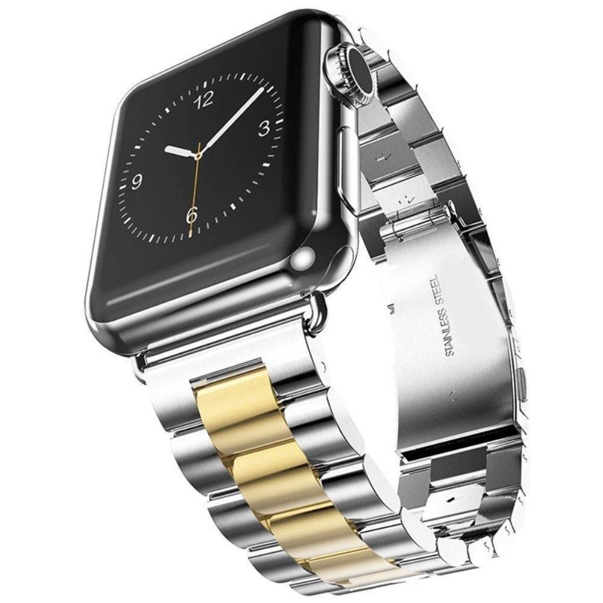 Apple Watch 10 46mm / 9/8/7/6/5/4/3/2/1/SE - 45/44/42mm / Watch Ultra / Ultra 2 - Luksus metal Beads urrem - Guld/sølv