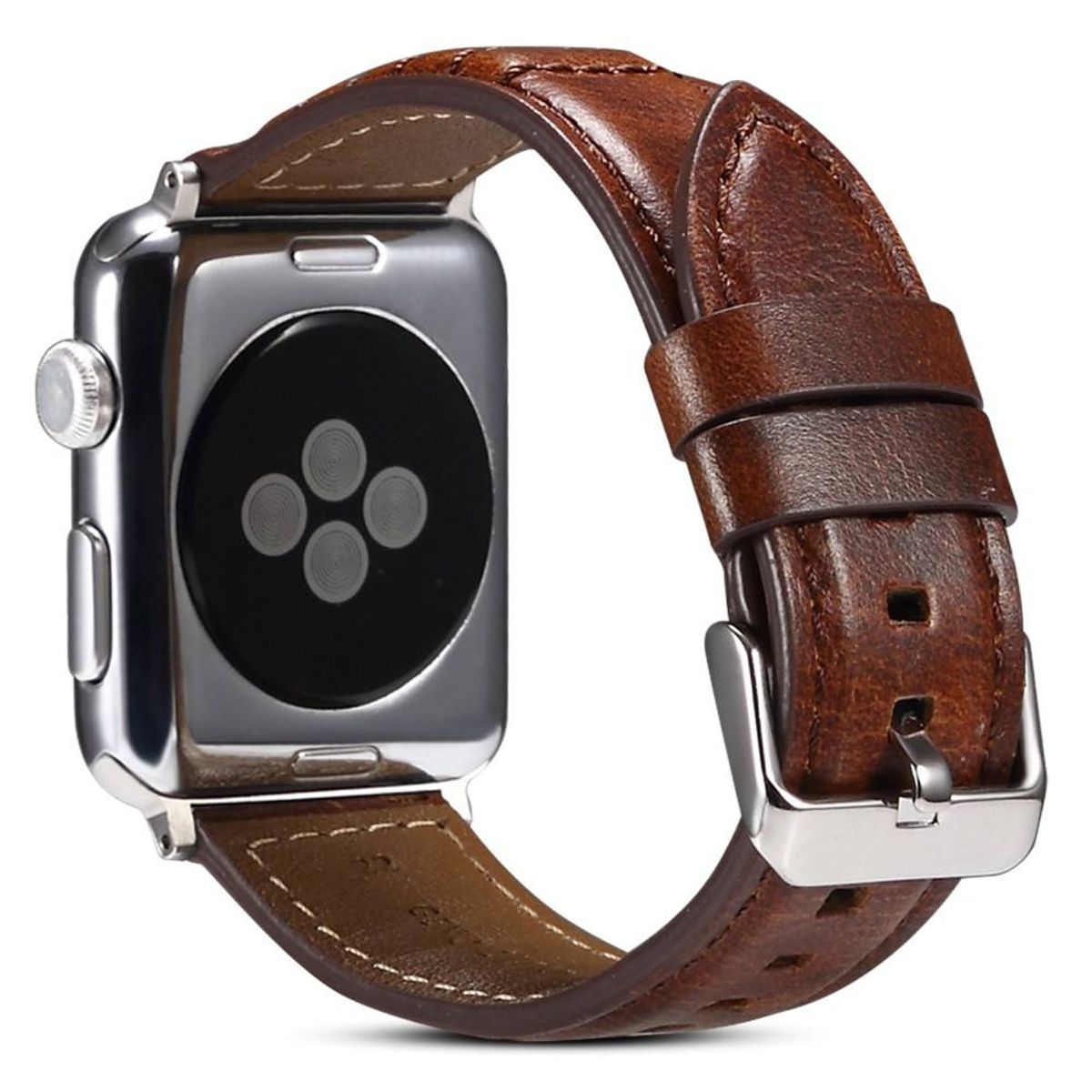 Apple Watch 10/9/8/7/6/5/4/3/2/1/SE - 46/45/44/42mm / Watch Ultra / Ultra 2 - Ægte læder urrem 22mm - Brun