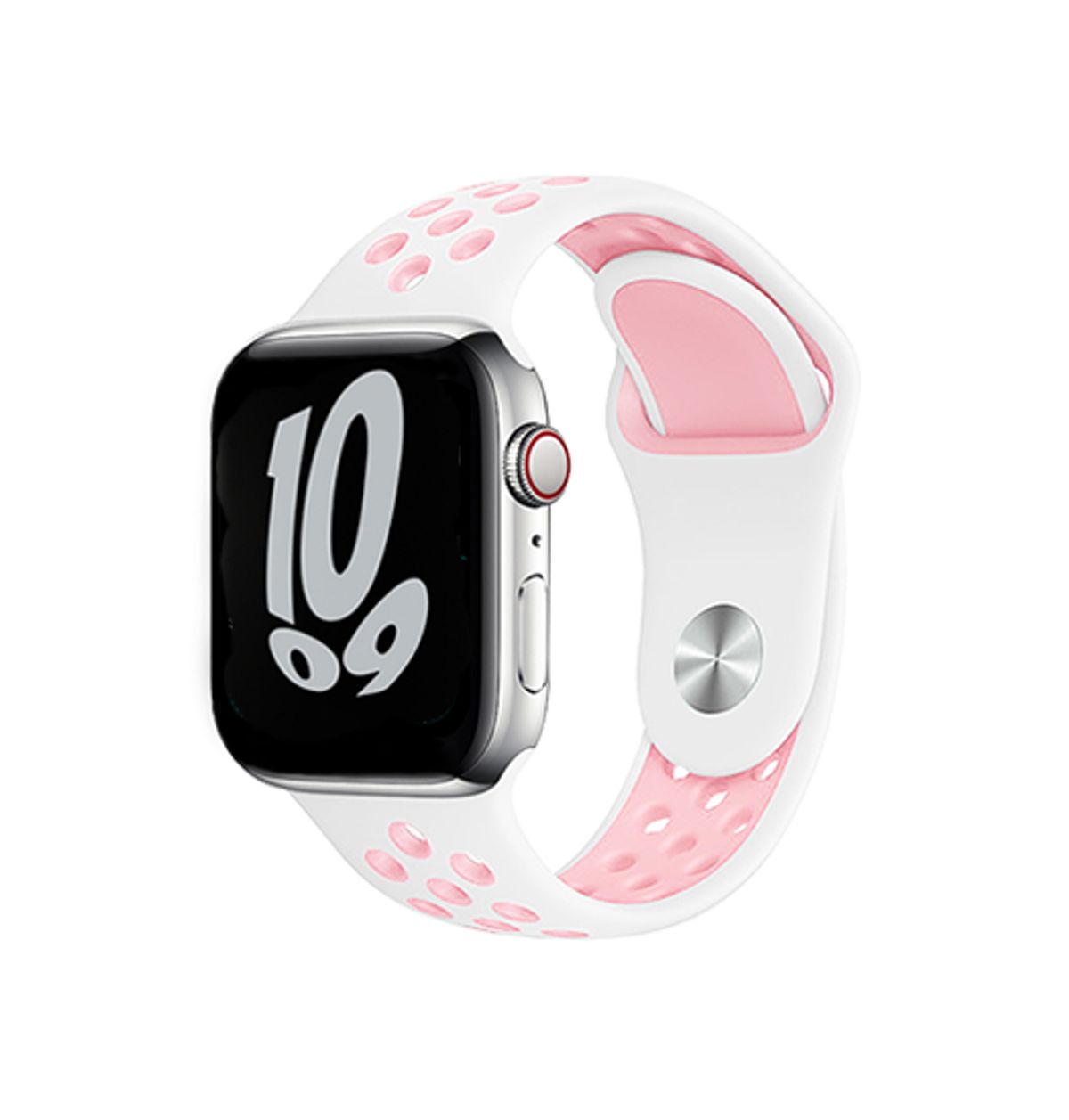 Apple Watch (38/40/SE/41/42mm) - 4Run&trade; Silikone Løbe Sportsrem - Rose/Hvid