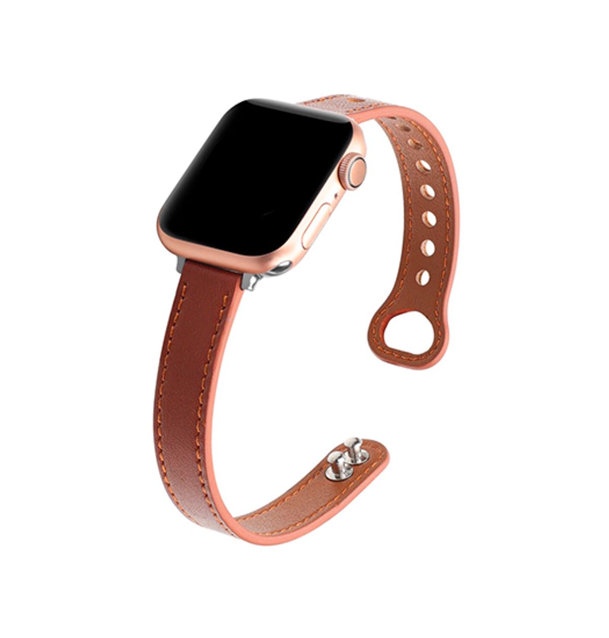 Apple Watch (38/40/SE/41/42mm) - ADENA&trade; Classic Læder Urrem - Brun