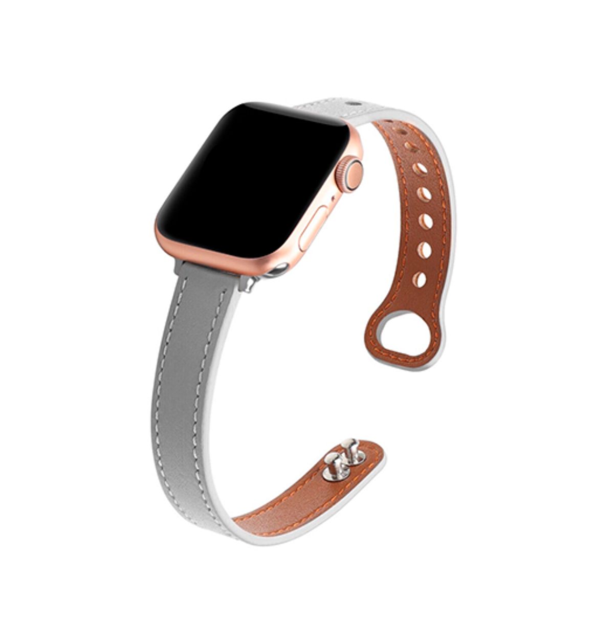 Apple Watch (38/40/SE/41/42mm) - ADENA&trade; Classic Læder Urrem - Grå