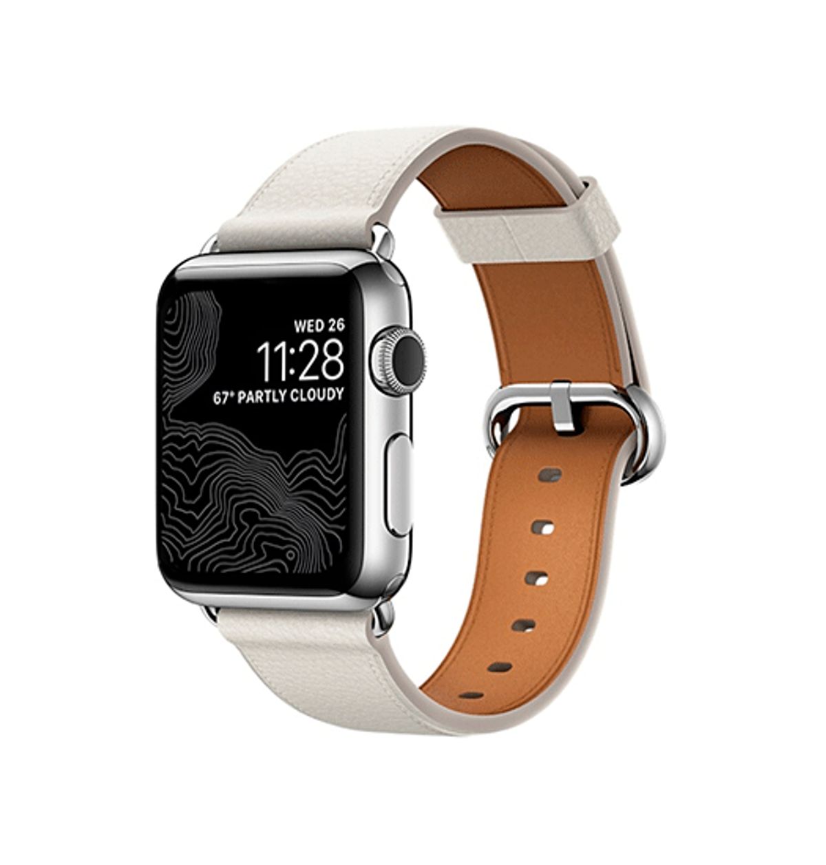 Apple Watch (38/40/SE/41/42mm) - Deluxe&trade; Classic Læder Rem - Snow