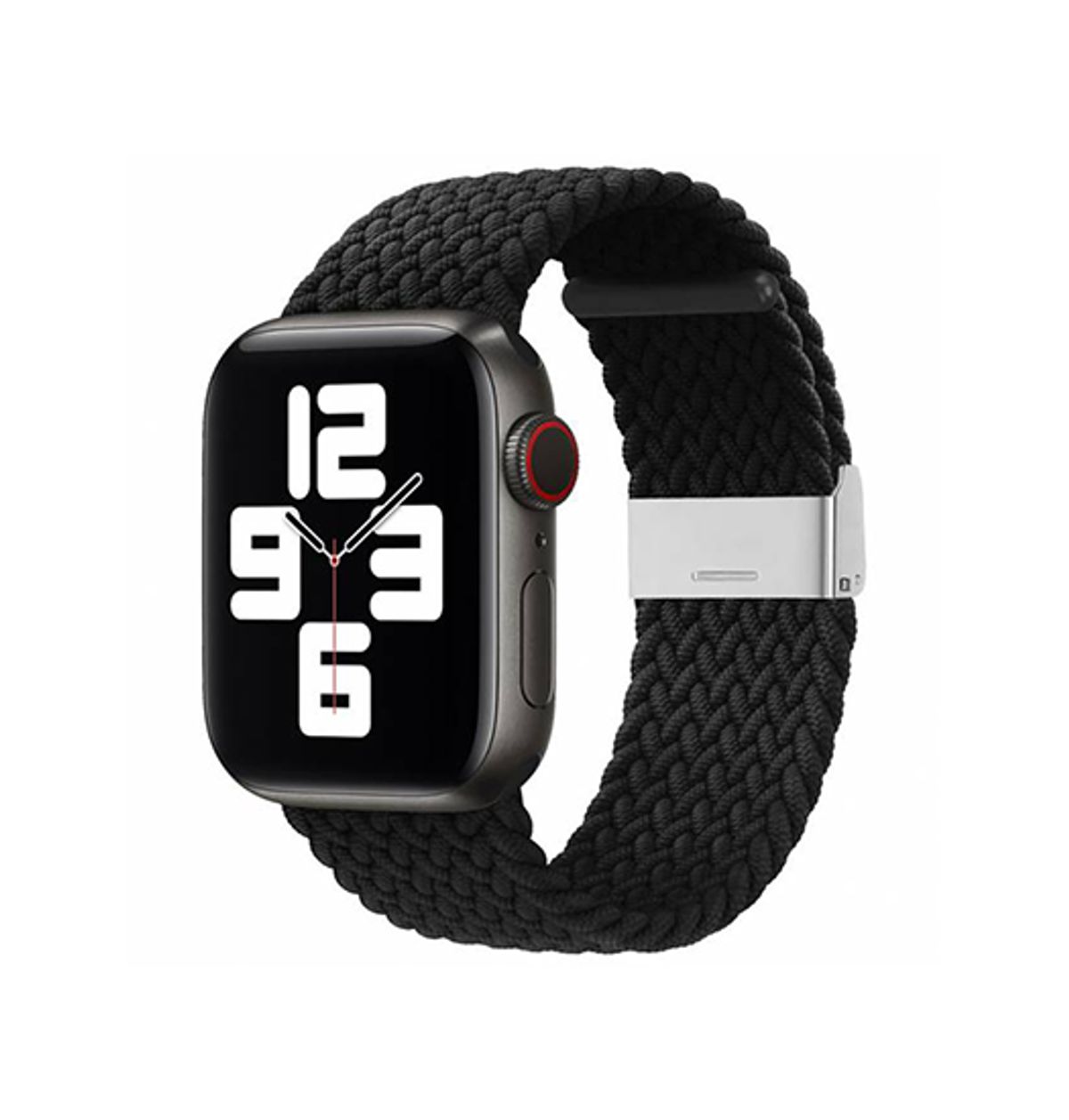 Apple Watch (38/40/SE/41/42mm) - Deluxe&trade; Flettet Nylon Rem - Sort