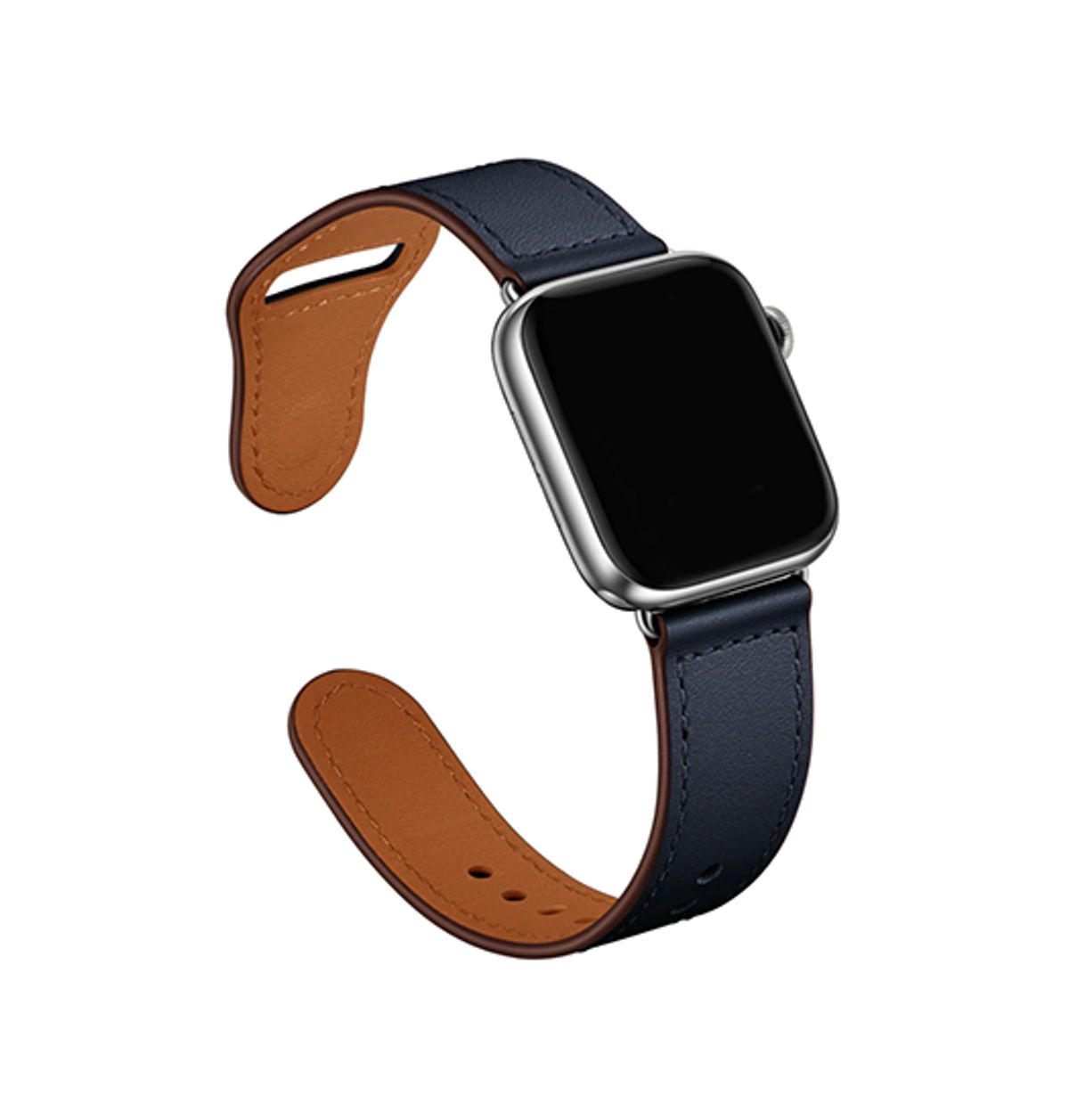 Apple Watch (38/40/SE/41/42mm) - FINESSE Ægte Læder Rem - Navy