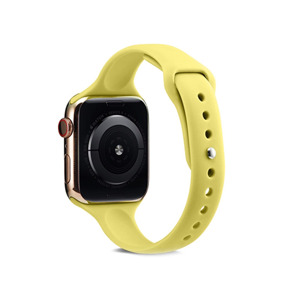 Apple Watch (38/40/SE/41/42mm) - ICON&trade; Tynd Classic Silikone Rem - Gul