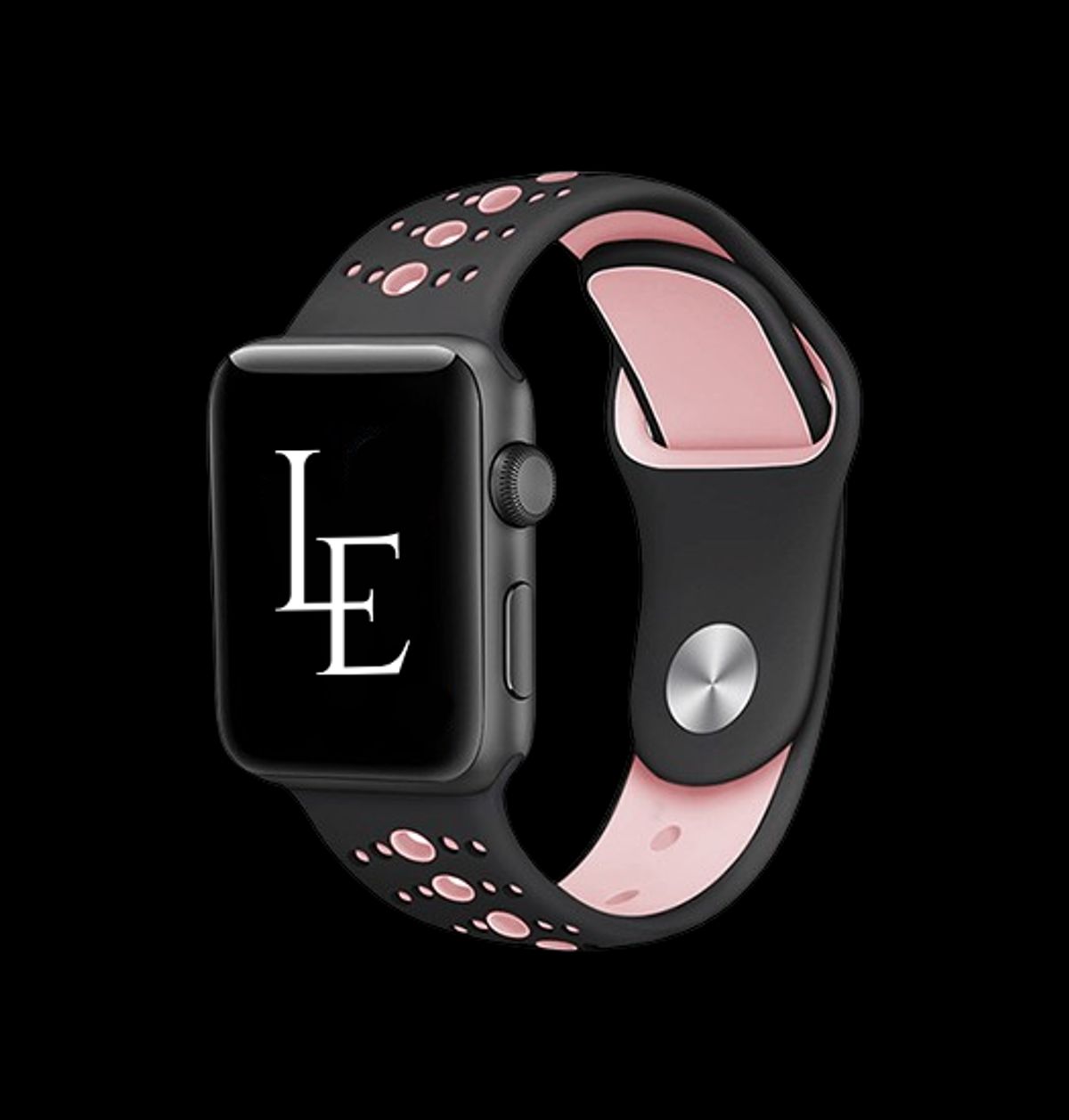 Apple Watch (38/40/SE/41/42mm) - L'Empiri&trade; Silikone Sportsrem - Sort/Pink