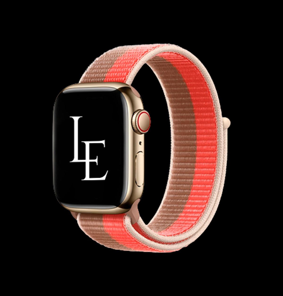 Apple Watch (38/40/SE/41/42mm) - L'Empiri&trade; Sport+ Nylon Velcro Rem - Brun/Rød