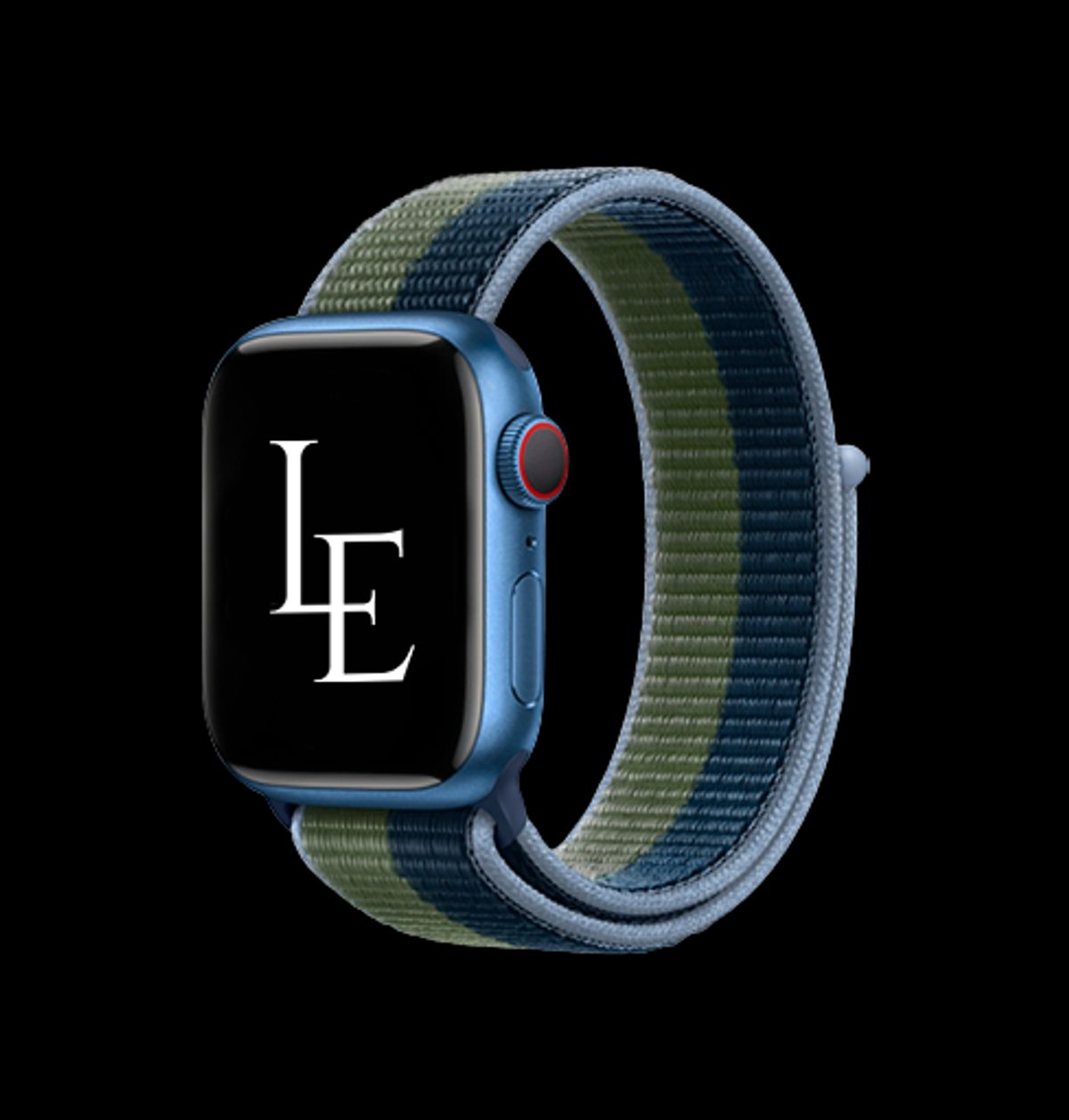 Apple Watch (38/40/SE/41/42mm) - L'Empiri&trade; Sport+ Nylon Velcro Rem - Navy/Grøn