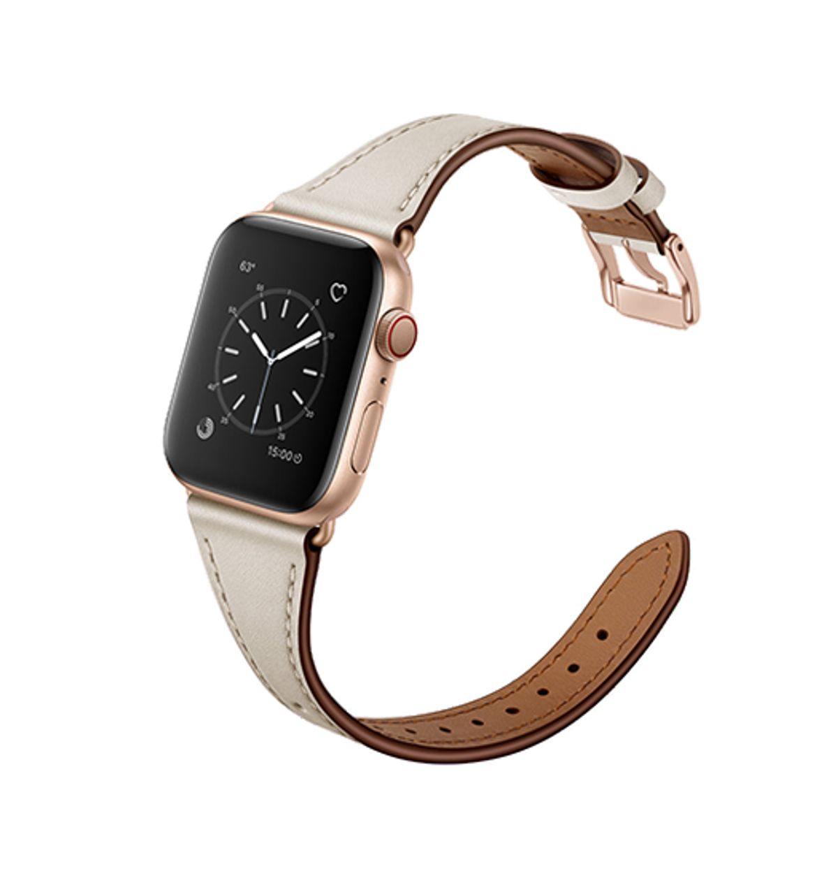 Apple Watch (38/40/SE/41/42mm) - L'Empiri&trade; Thin Ægte Læder Rem - Elfenben