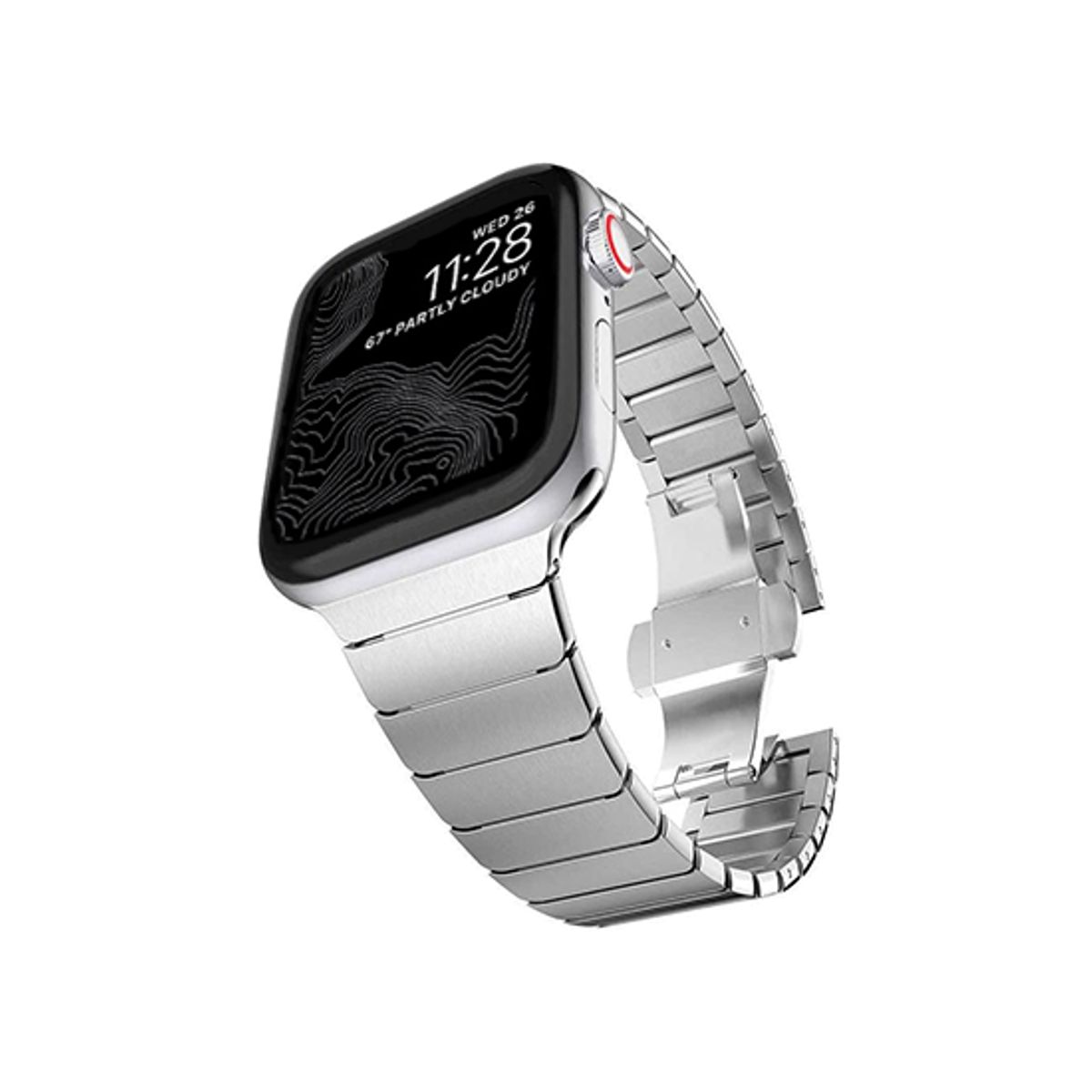 Apple Watch (38/40/SE/41/42mm) - NX-Tech&trade; Raptor Stål Rem - Sølv