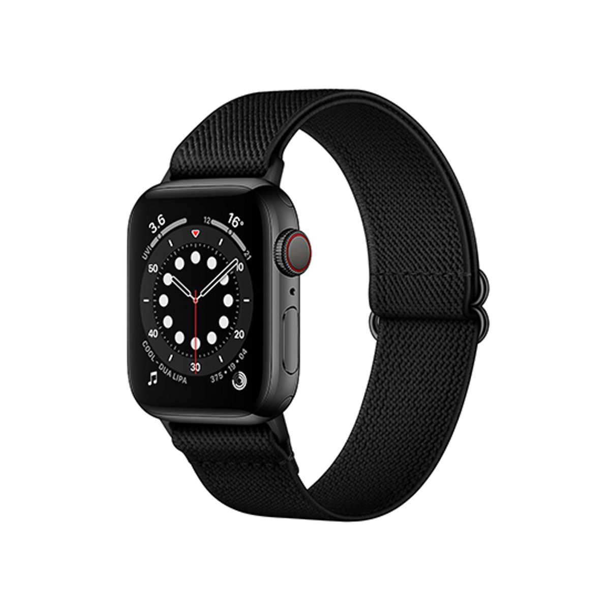 Apple Watch (38/40/SE/41/42mm) - Polyester Nylon Rem Armbånd - Sort