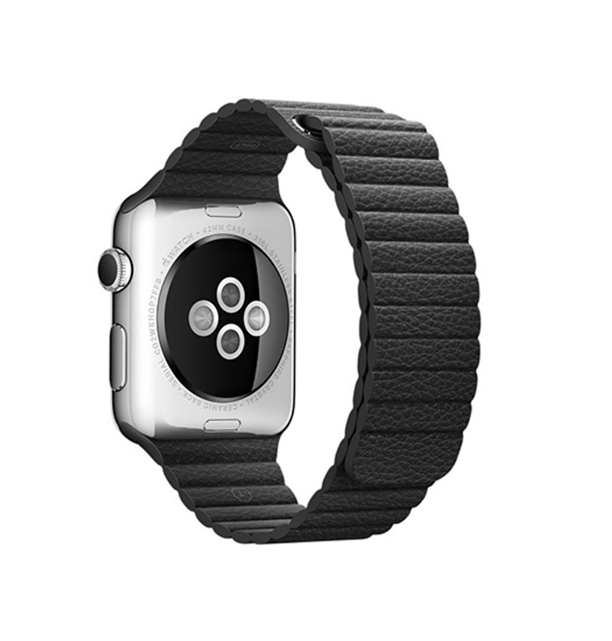 Apple Watch (38/40/SE/41/42mm) - Valence&trade; Loop Læder Rem - Sort