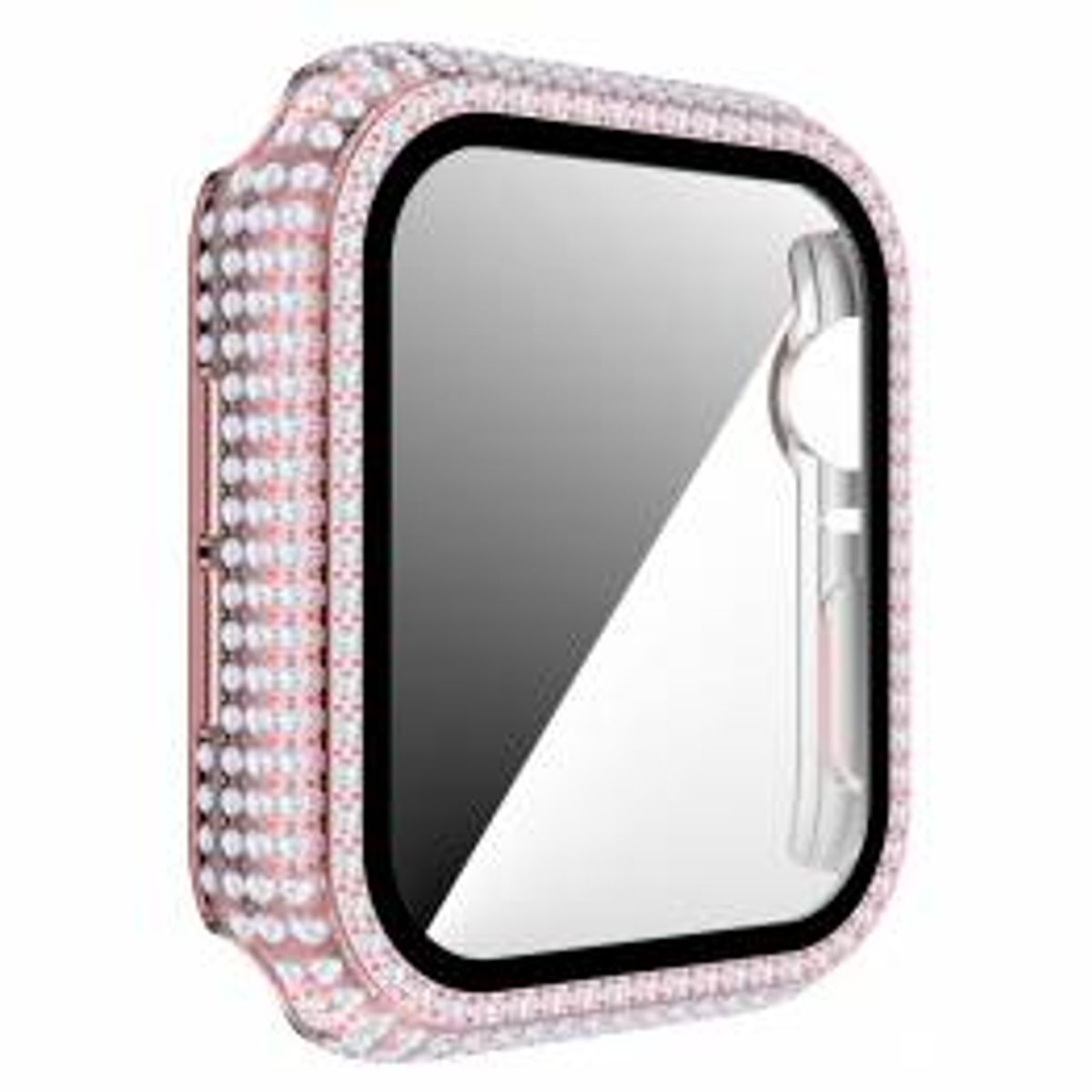 Apple Watch 4/5/6/SE 40mm cover og beskyttelsesglas m rhinsten - Pink