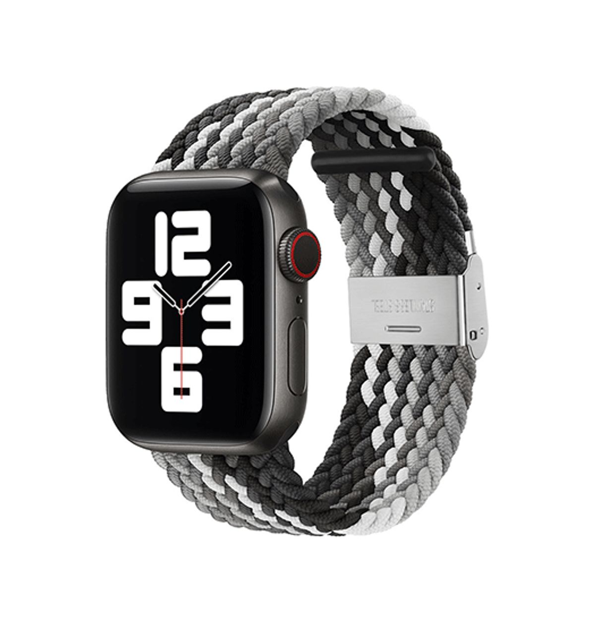 Apple Watch (42/44/SE/45/46/49mm) - Deluxe&trade; Woven Flettet Loop Rem - Sort/Grå