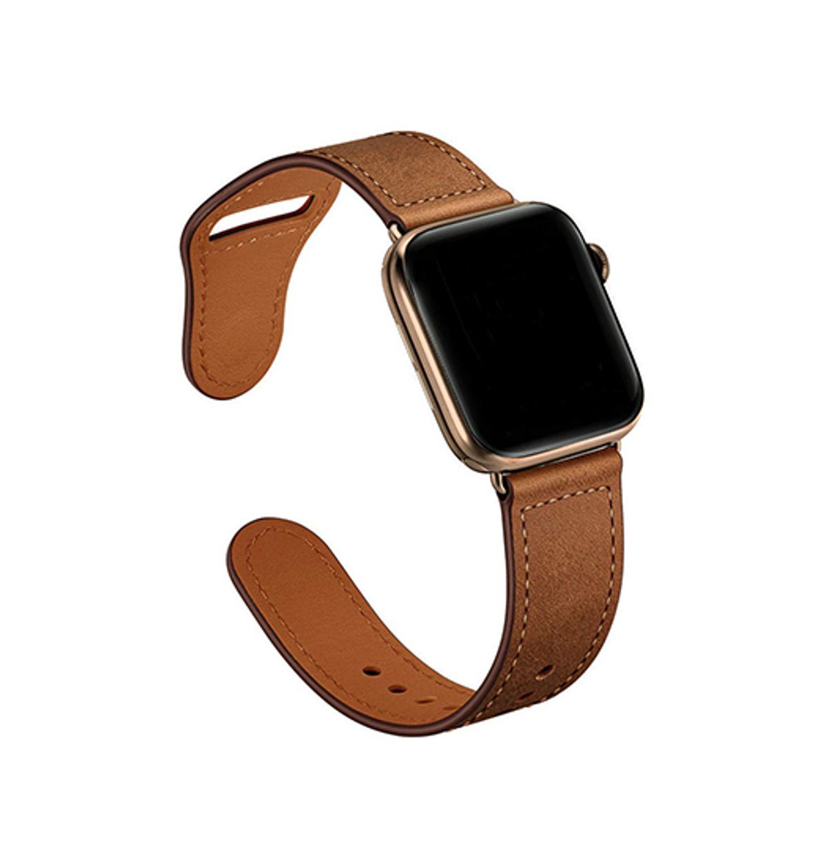 Apple Watch (42/44/SE/45/46/49mm) - FINESSE Ægte Læder Rem - Brun