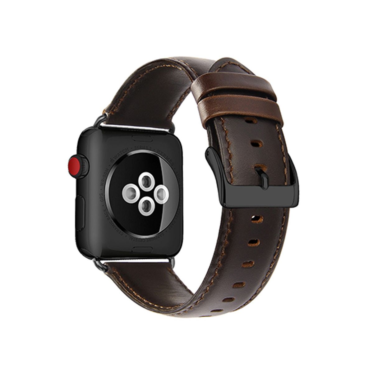 Apple Watch (42/44/SE/45/46/49mm) - ICECASE&trade; Retro Ægte Læder Urrem - Brun