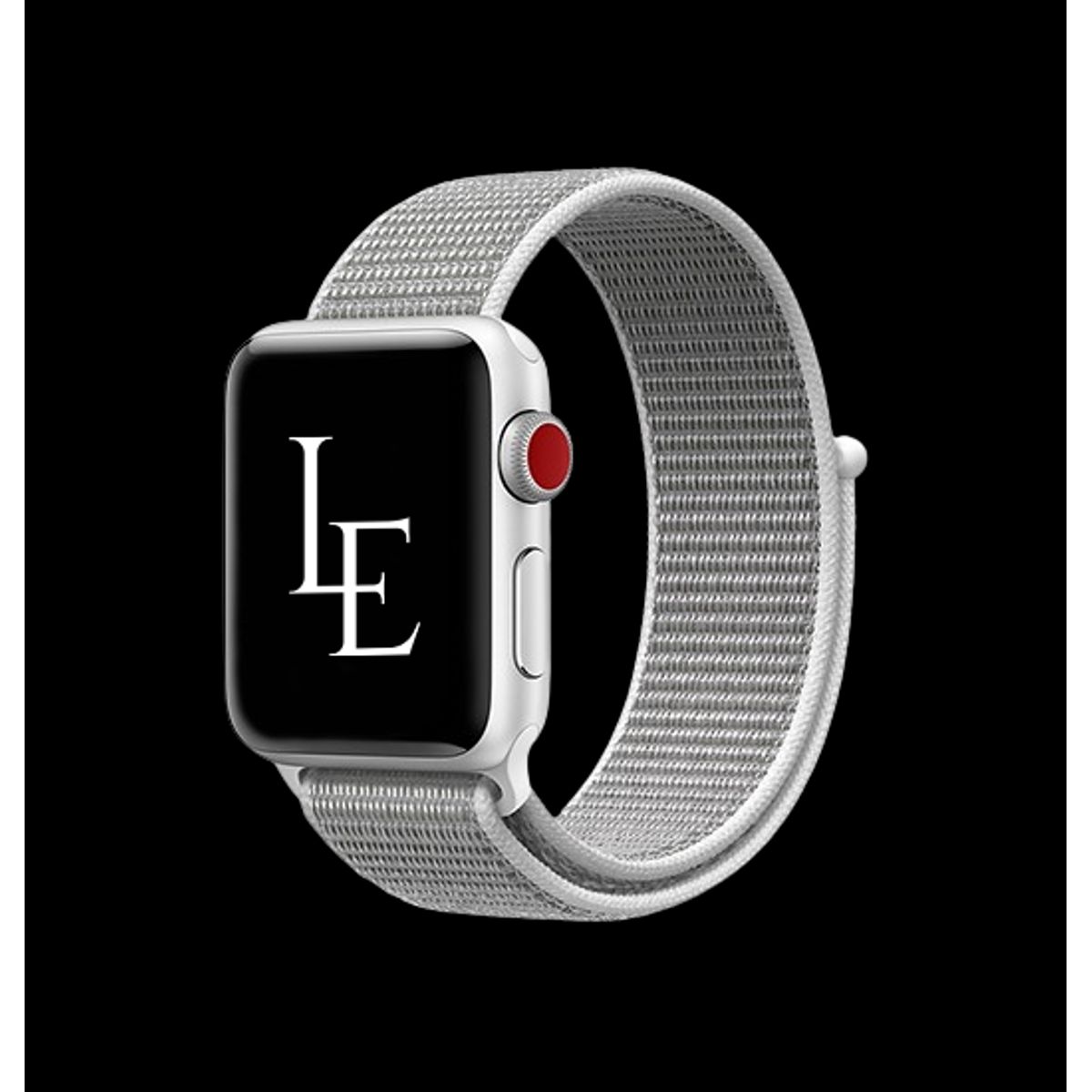 Apple Watch (42/44/SE/45/46/49mm) - L'Empiri&trade; Nylon Velcro Rem - Sølv