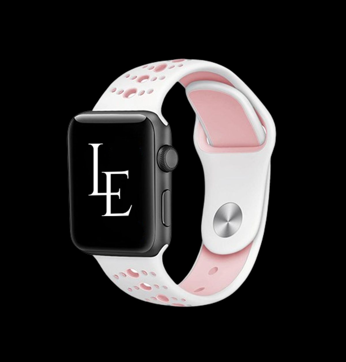 Apple Watch (42/44/SE/45/46/49mm) - L'Empiri&trade; Silikone Sportsrem - Hvid/Pink