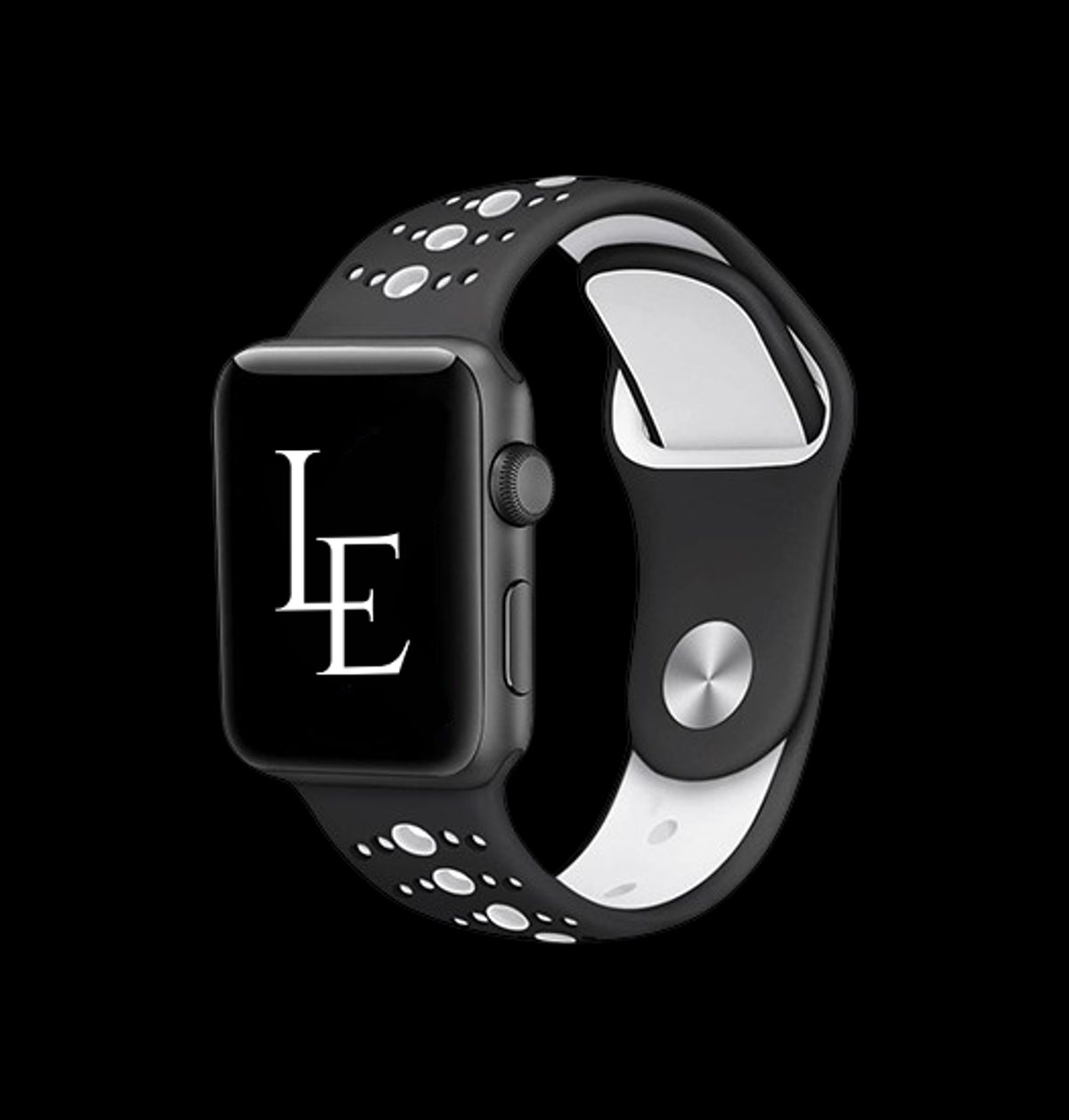 Apple Watch (42/44/SE/45/46/49mm) - L'Empiri&trade; Silikone Sportsrem - Sort/Hvid