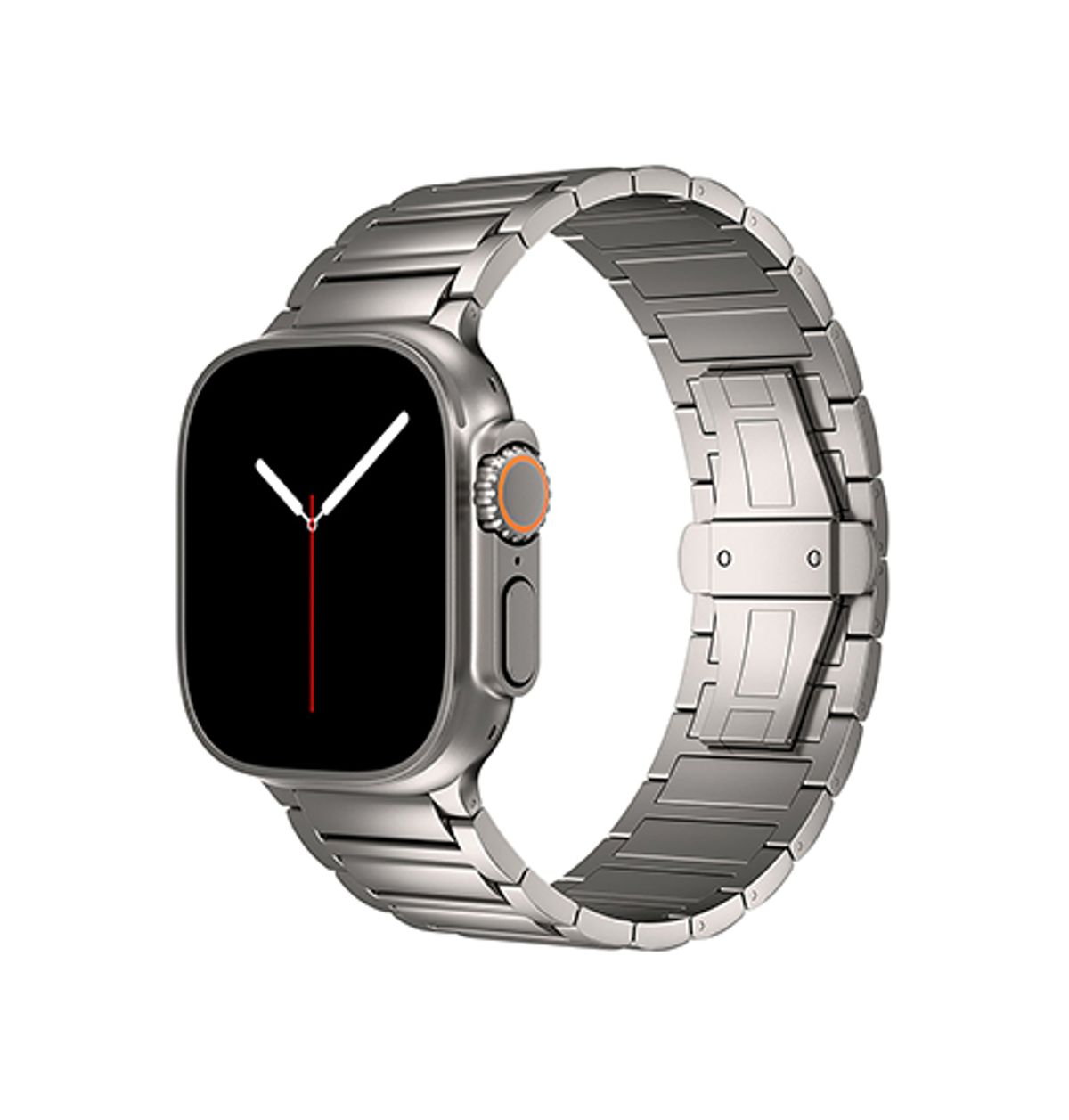 Apple Watch (42/44/SE/45/46/49mm) - L'Empiri&trade; X34 Ægte Titanium Rem - Titaniumgrå