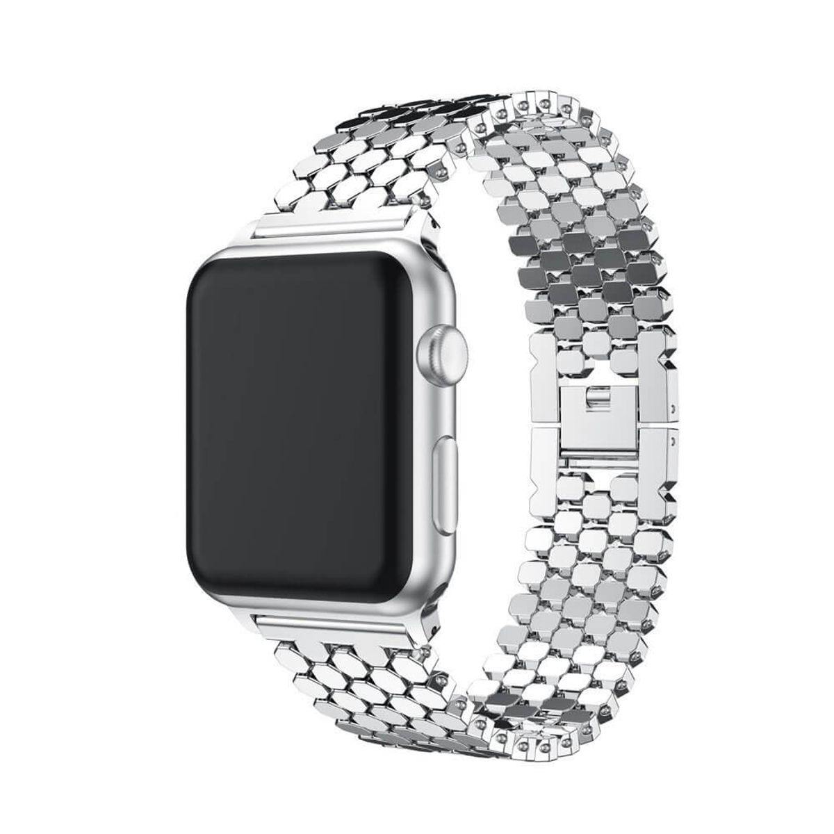 Apple Watch Dotted Rustfri Stål Rem Sølv (38/40 mm) - iHero