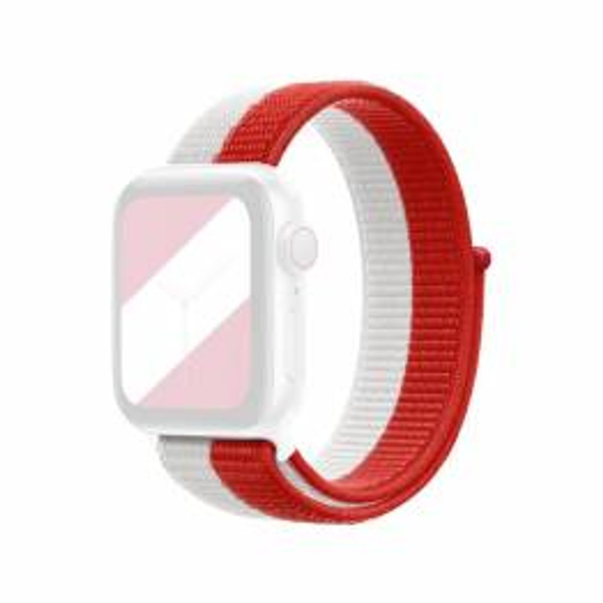 Apple Watch loopback rem 44/45/46/49mm - rød og hvid stribet