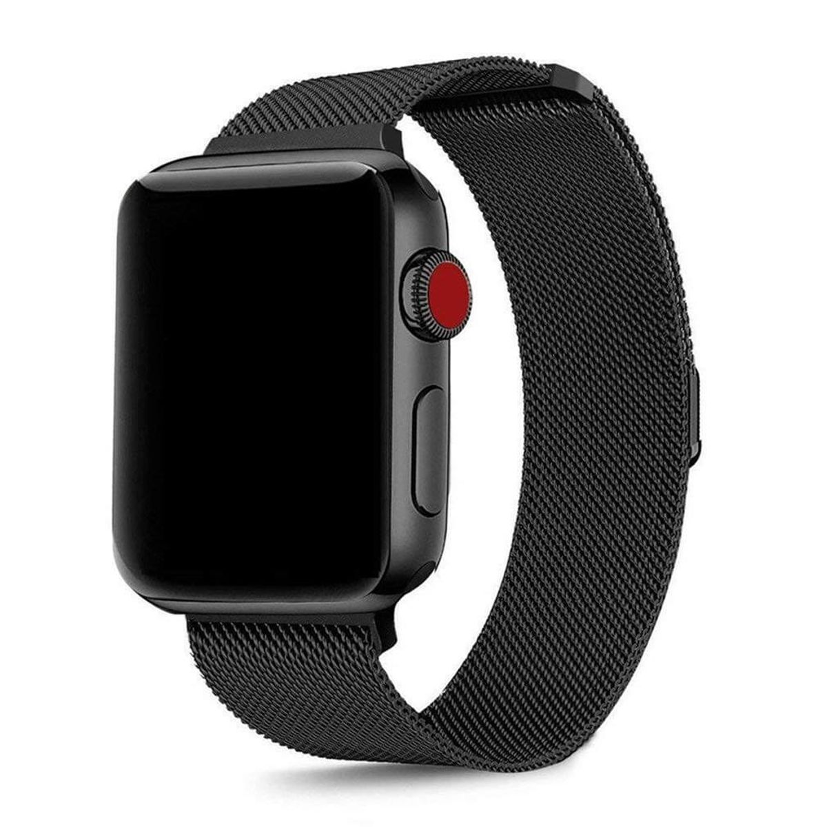 Apple Watch Mesh Rem i Rustfri Stål Sort (42/44 mm) - iHero