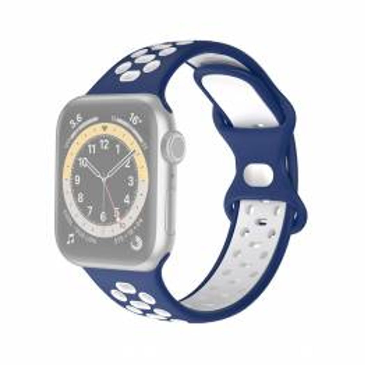 Apple Watch rem i silikone - God til sport - Flere flotte farver, Størrelse 42mm (2014-2018), 44, 45, 46 & 49mm, Farve Blå